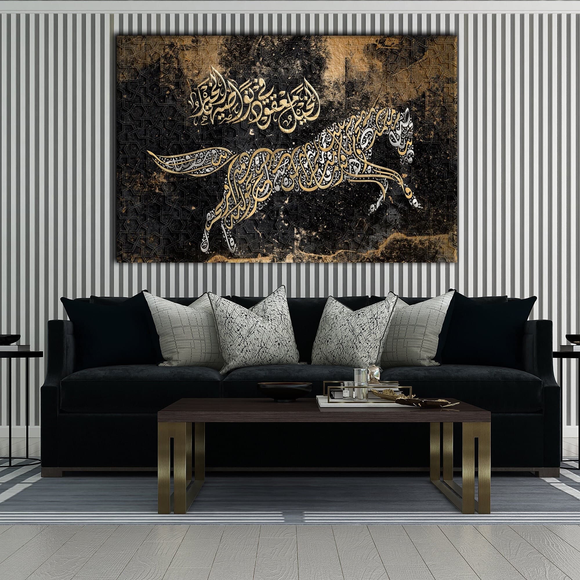 Arabian Horse-Modern Islamic Art-ARABIC CALLIGRAPHY ART-Fine Art Print - image 3