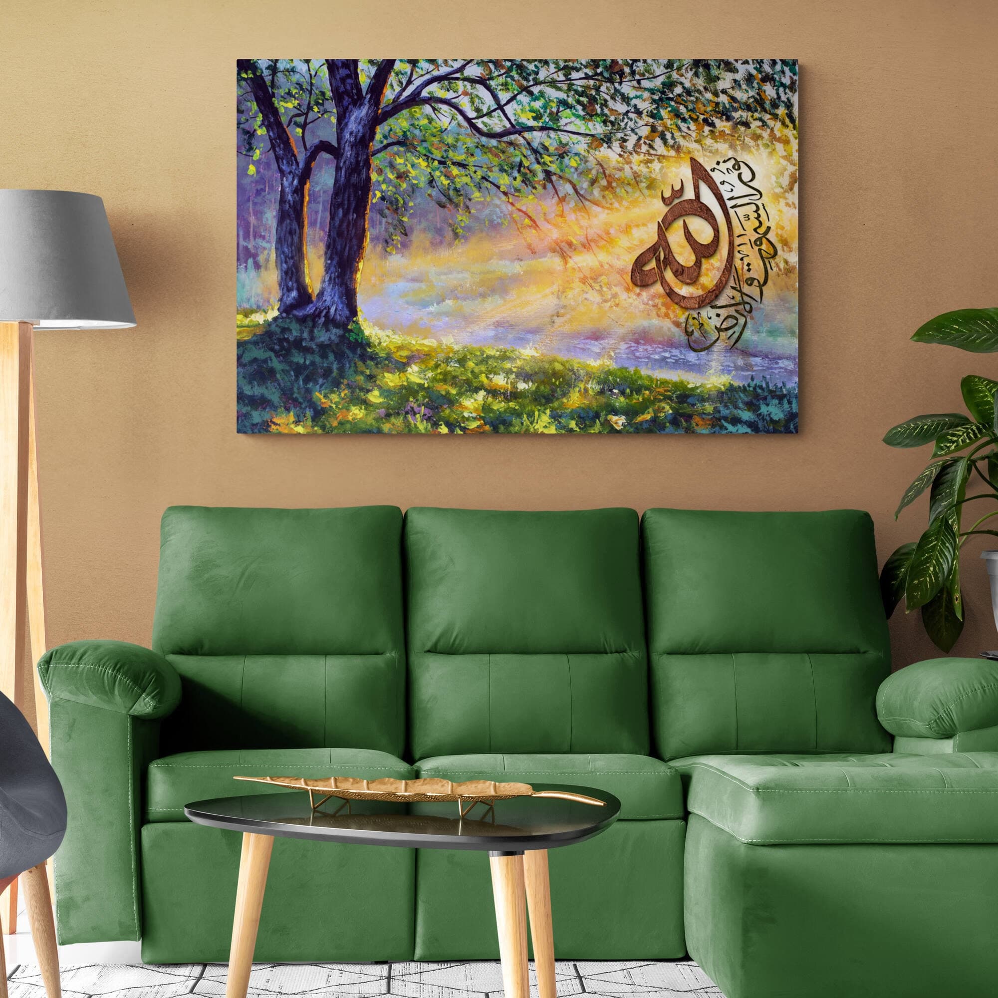 Ayatun Noor-Modern Islamic Home Decor-Diwani-Thuluth-Giclée Fine Art Print - image 4