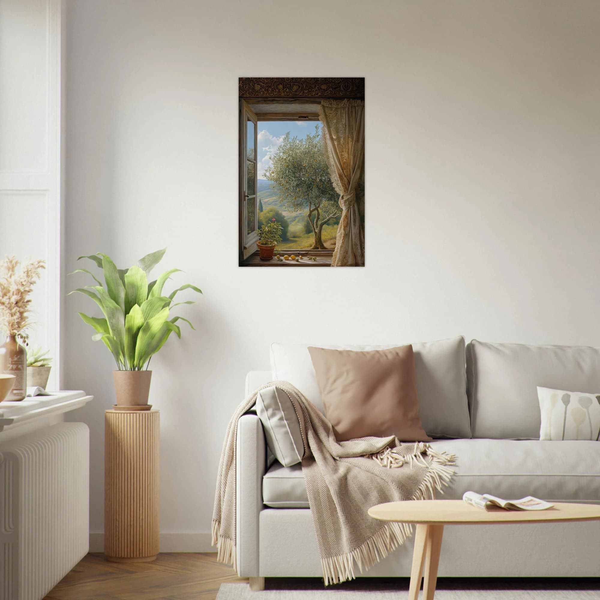 Aluminum print showcasing the beauty of Islamic art and the resilience of Palestine's olive trees.
