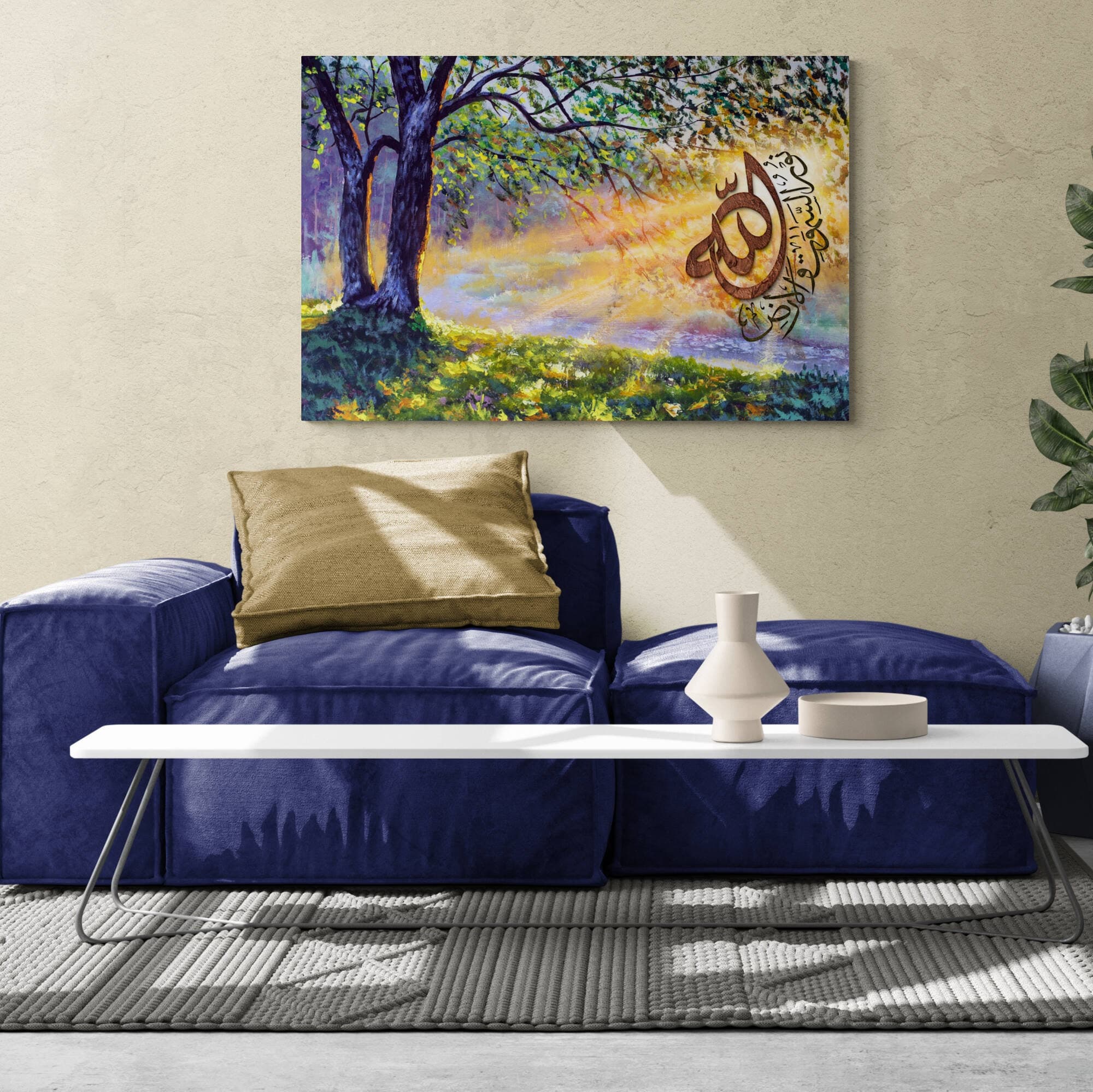 Ayatun Noor-Modern Islamic Home Decor-Diwani-Thuluth-Giclée Fine Art Print - image 3