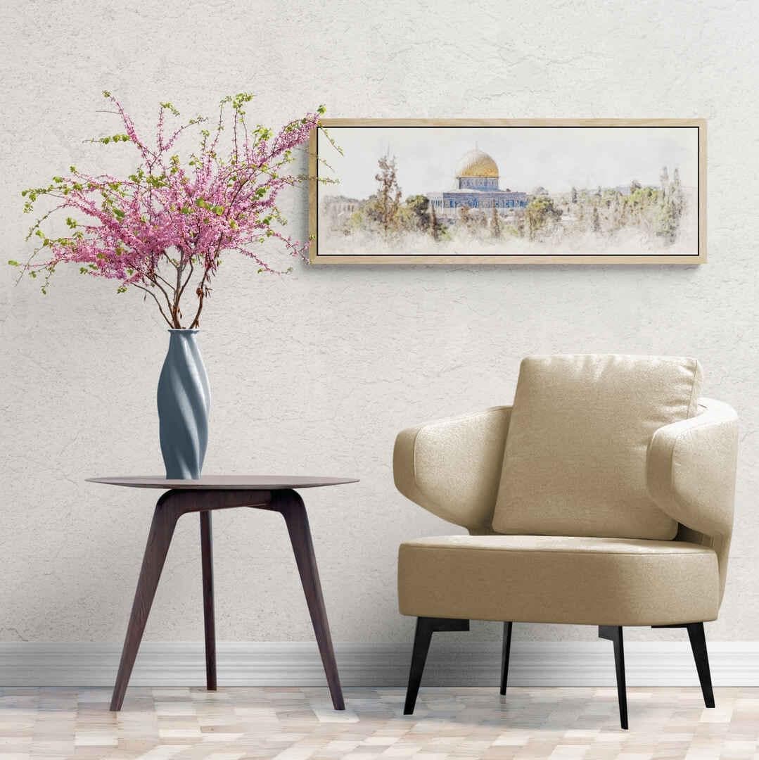 Limited Edition Palestine Wall Art: Qubbat Sakhra Mosque amid olive and cypress trees - image 4