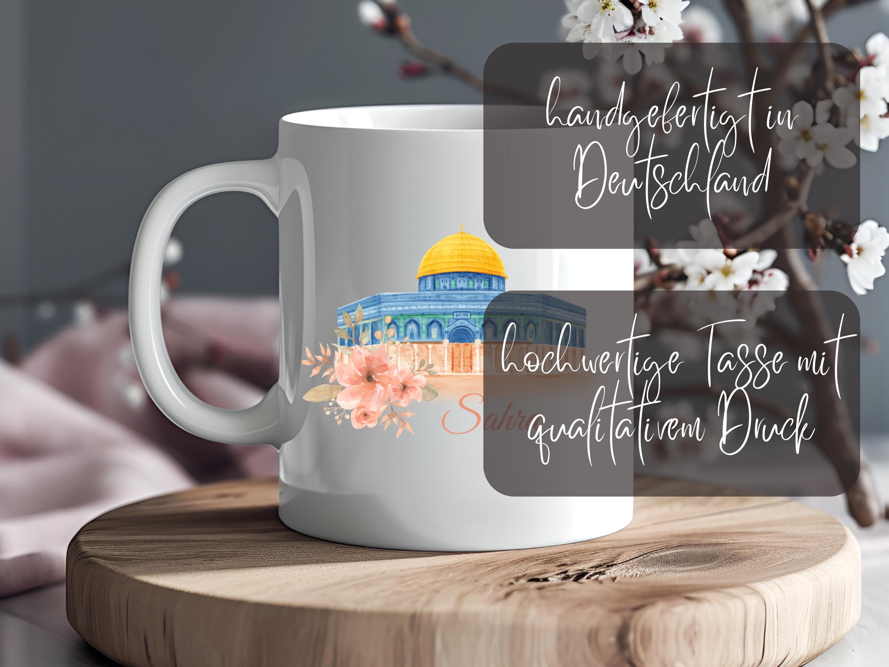 Palästina Tasse mit Name, Personalisierte Tasse für Muslime, Islamisches Geschenk, Umzugsgeschenk muslimische Freundin, Al Aqsa Tasse - image 5