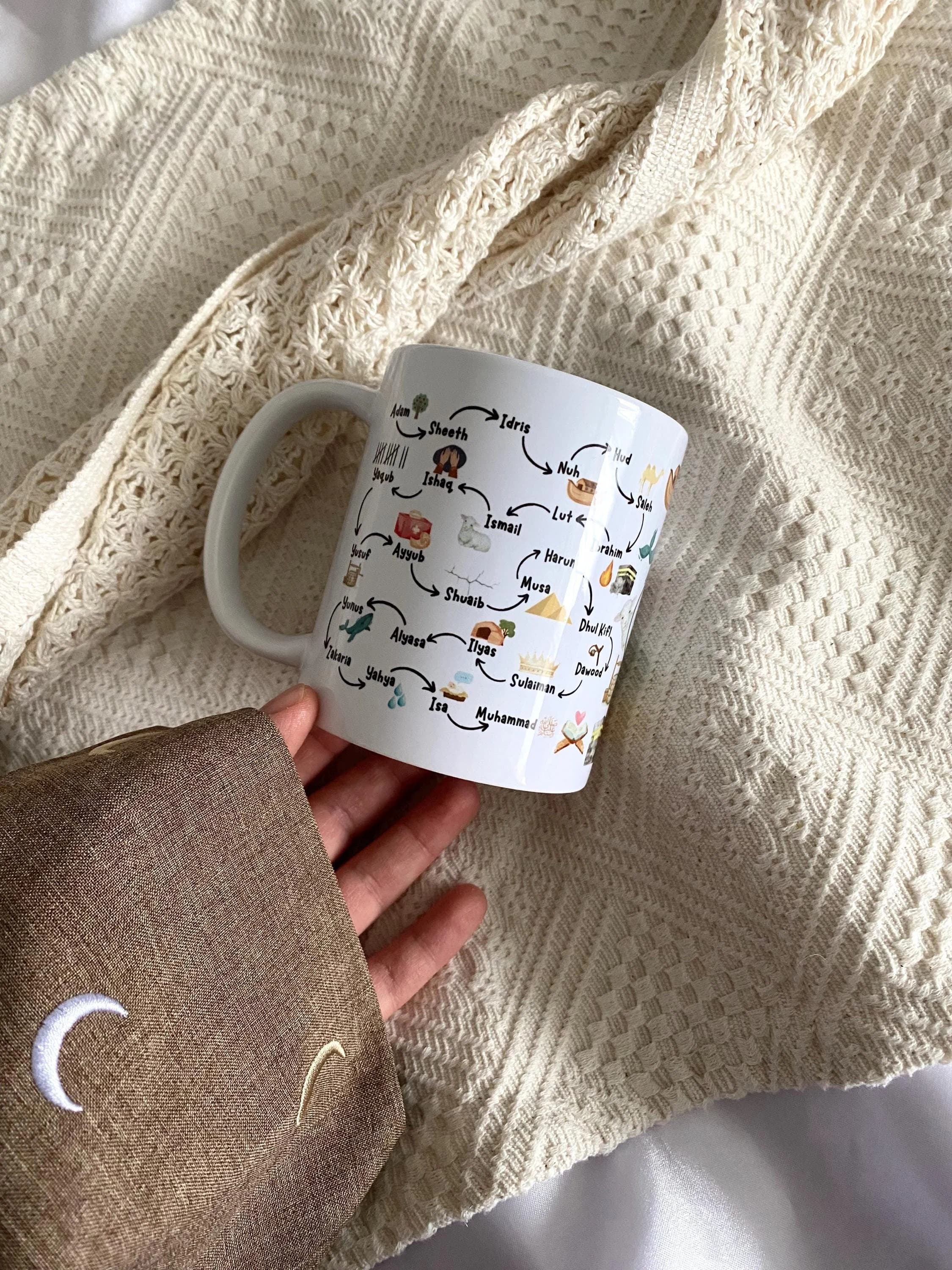 25 Propheten Tasse für Kinder, islamisches Geschenk für Kinder, Tasse für Muslim, Kindertasse islamisch, Propheten des Islam Geschenk
