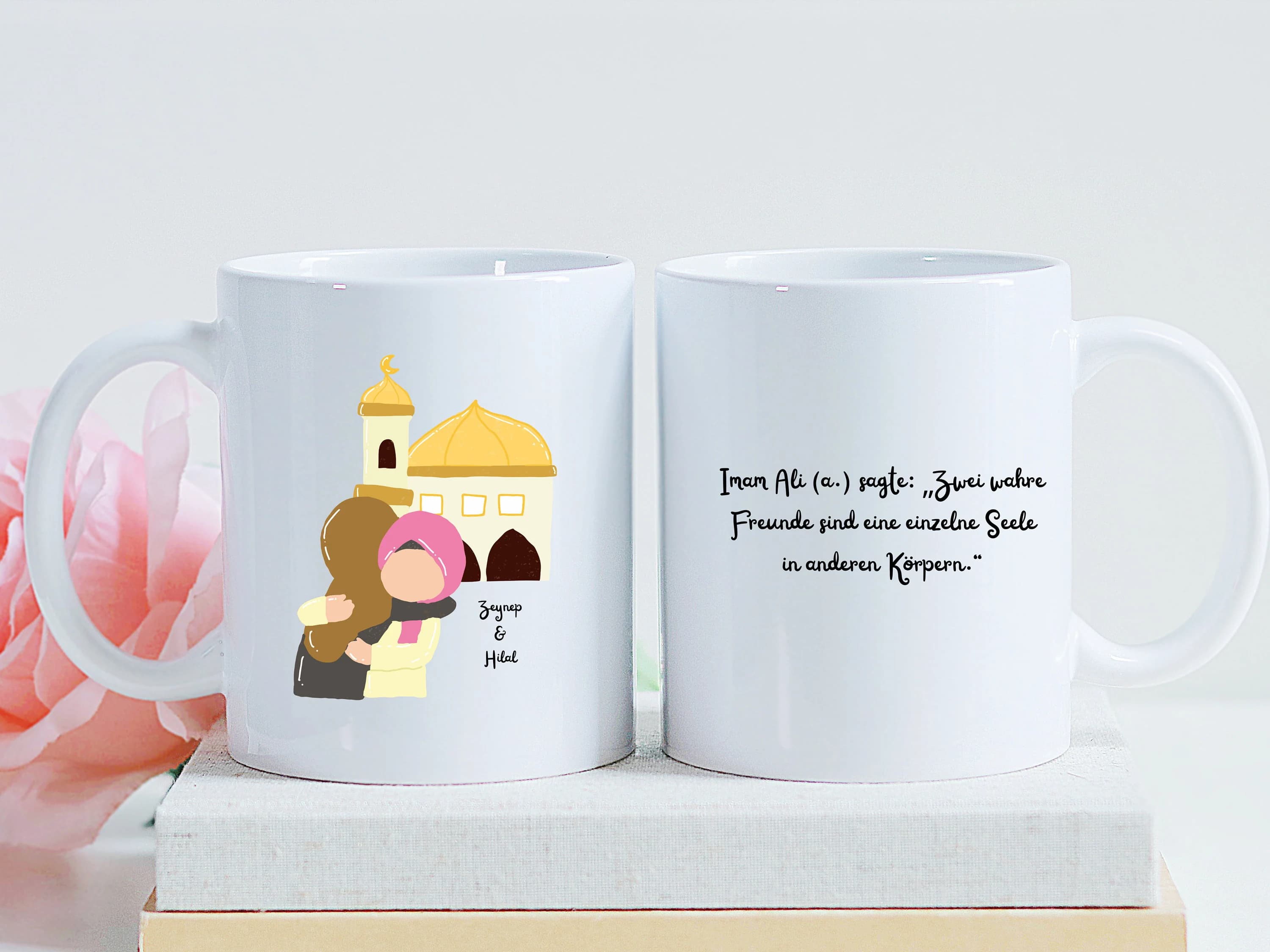 Geschenk für muslimische Freundin, Hijabi Tasse, Beste Freundinnen Tasse, Islamisches Geschenk für Freundin, Tasse mit zwei Freundinnen