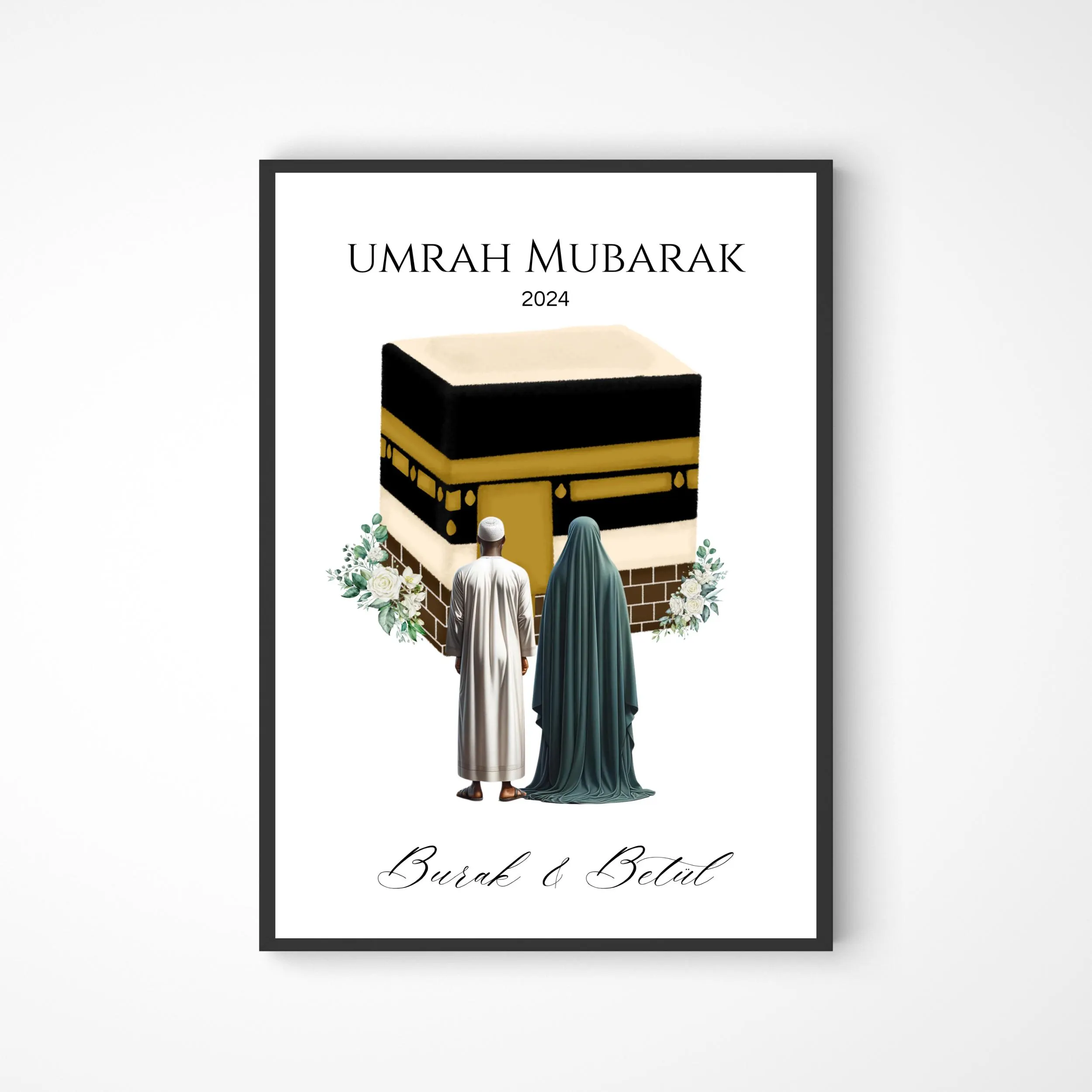 Umrah Mubarak Poster, Umrah Geschenk, Islamische Geschenke, Hajj und Umrah, Islamische Poster, Personalisiertes Wandbild muslimisch