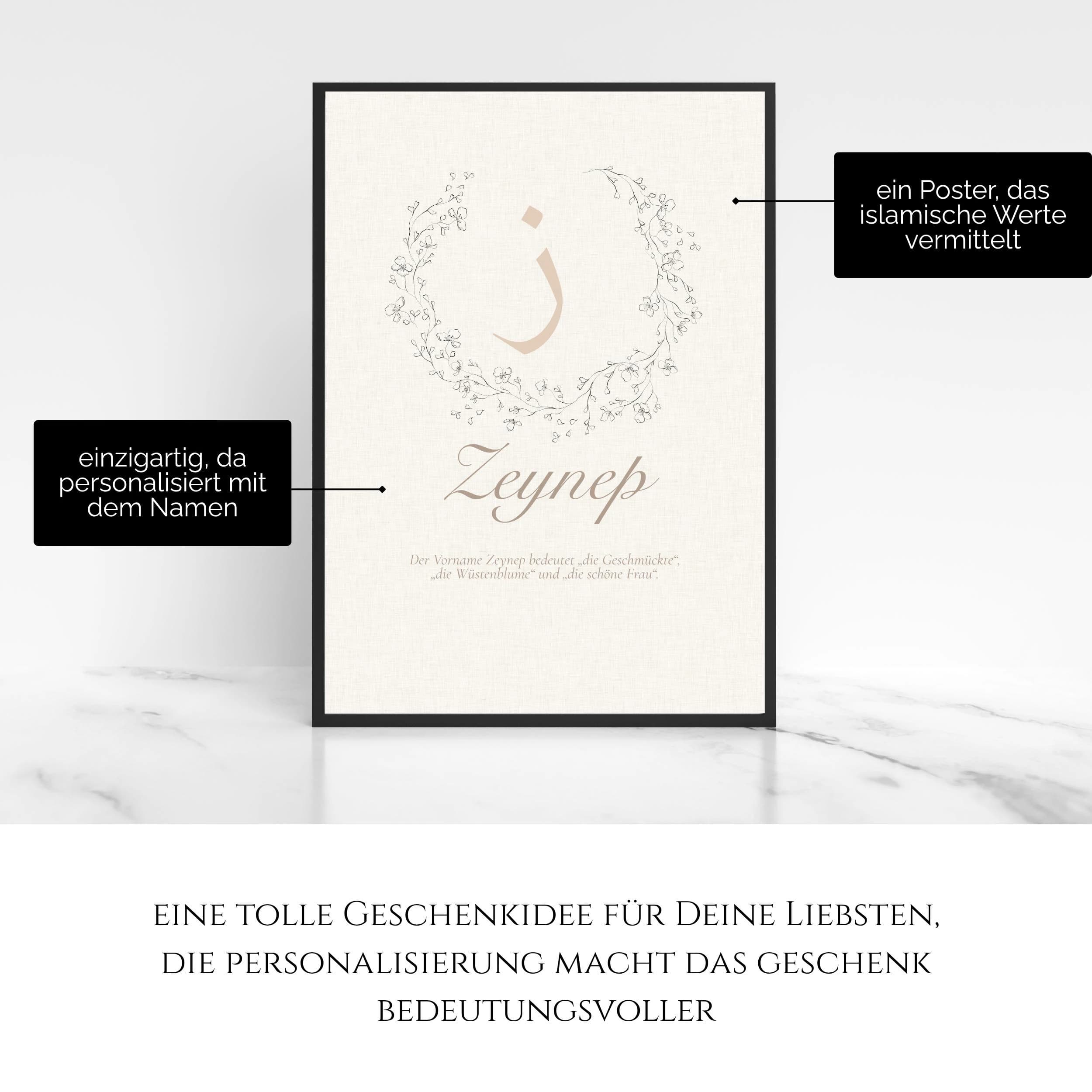Islamisches Geschenk Baby, Geburtsposter für Mädchen, Personalisiertes Poster für Babyzimmer, Islamisches Poster, Geschenk Muslim - image 4