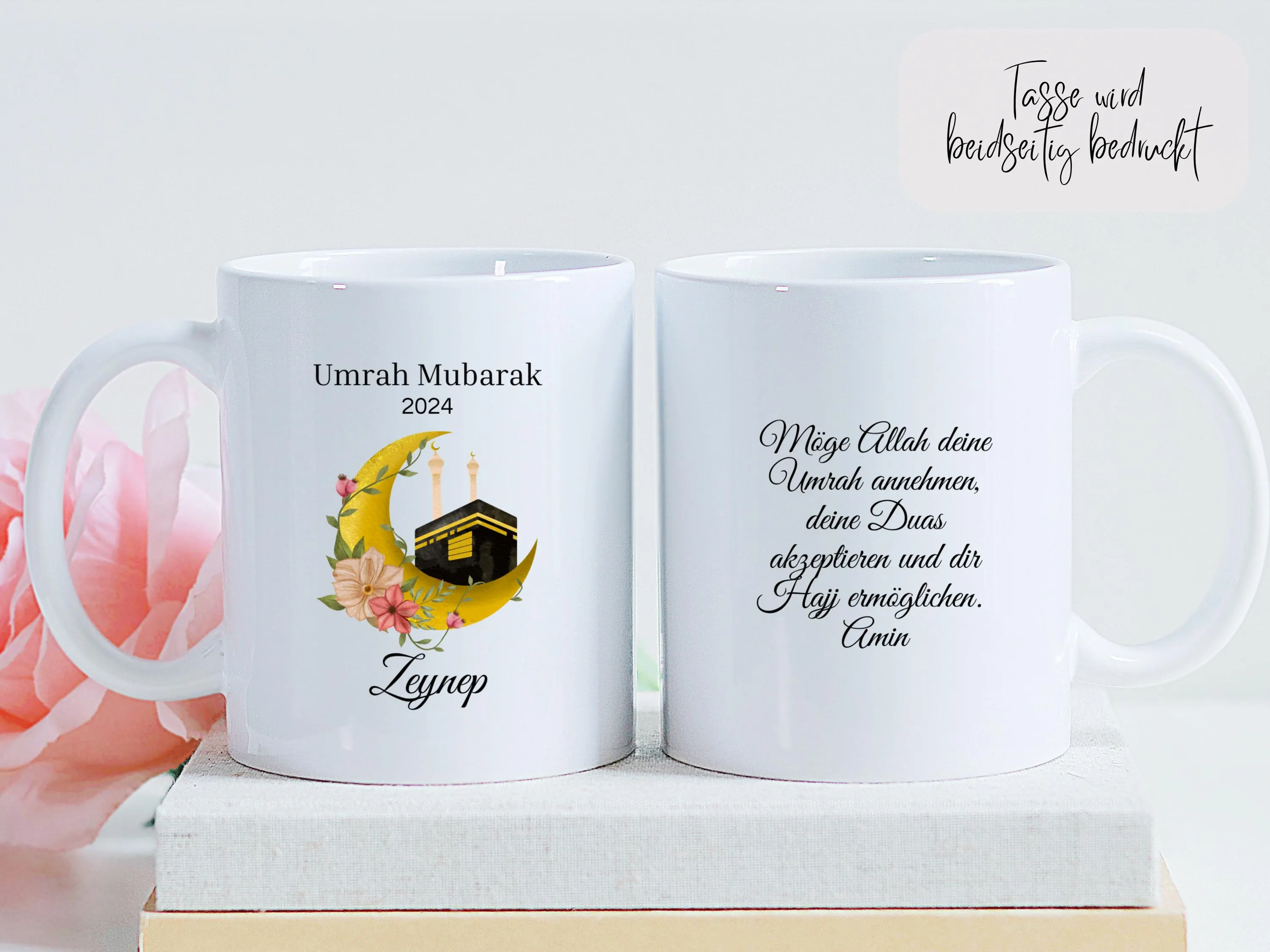 Umrah Tasse, Islamisches Geschenk für Umrah, Personalisierte Tasse für Umrah, Umre Bardagi, Kaaba Tasse, Kaaba Geschenk für Muslim