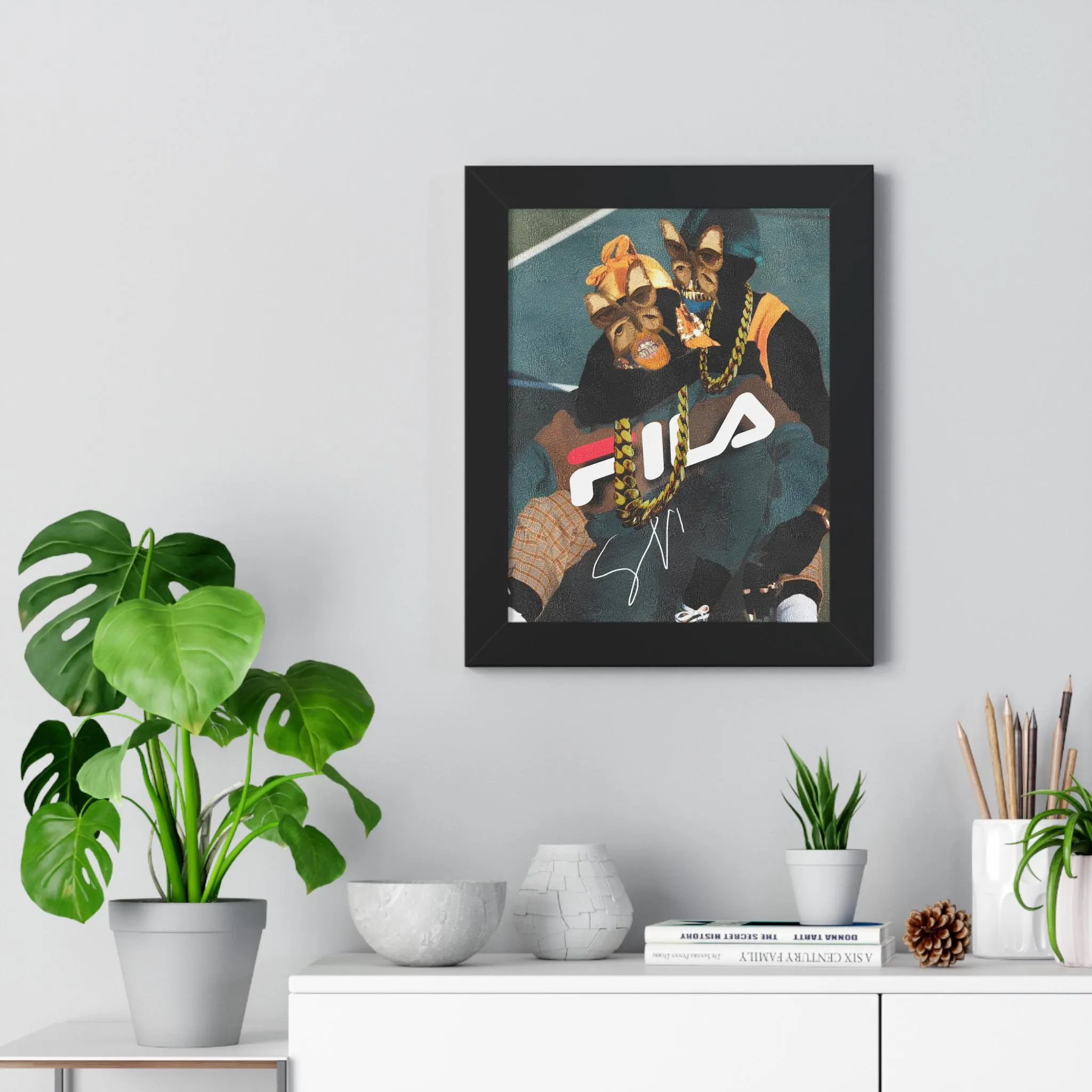 Mirror Me | Couples with Gold Chains Framed Vertical Poster | Retro Streetwear Art - image 5