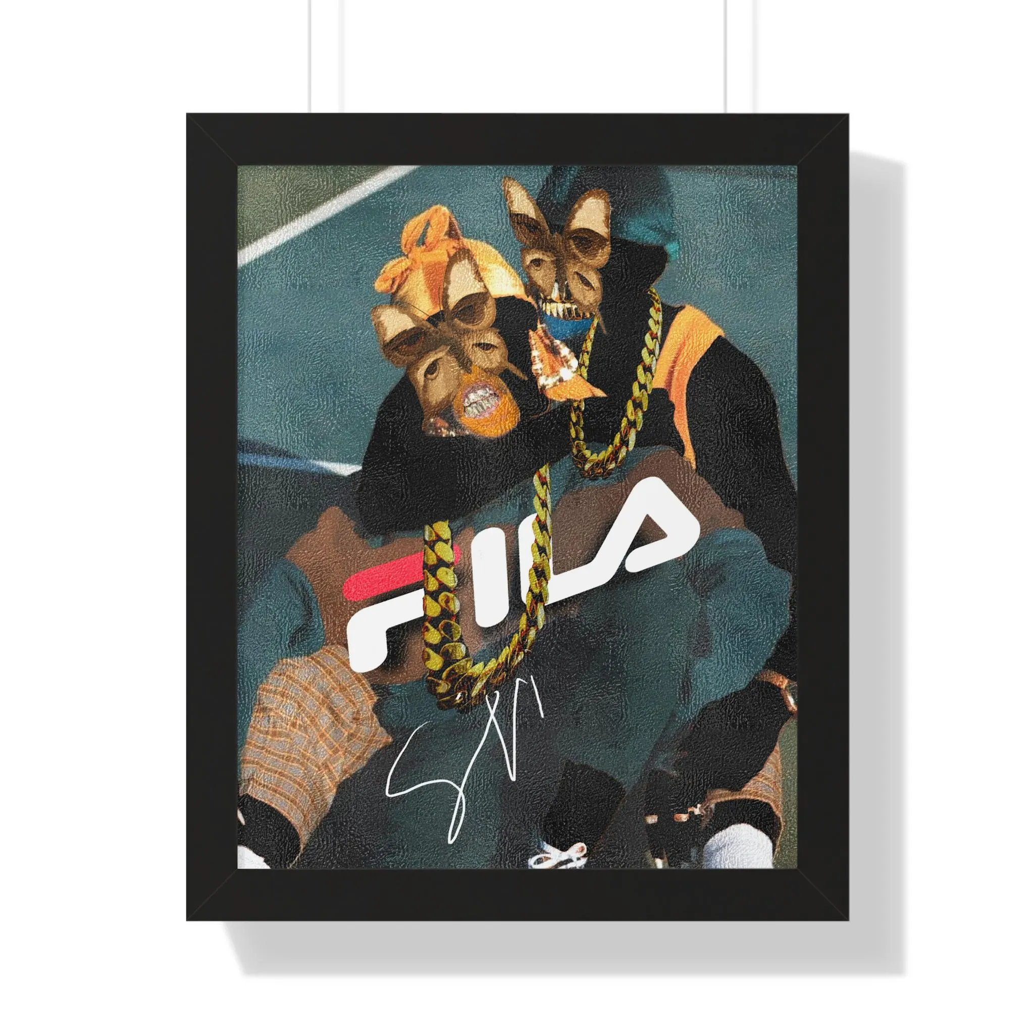 Mirror Me | Couples with Gold Chains Framed Vertical Poster | Retro Streetwear Art - image 2