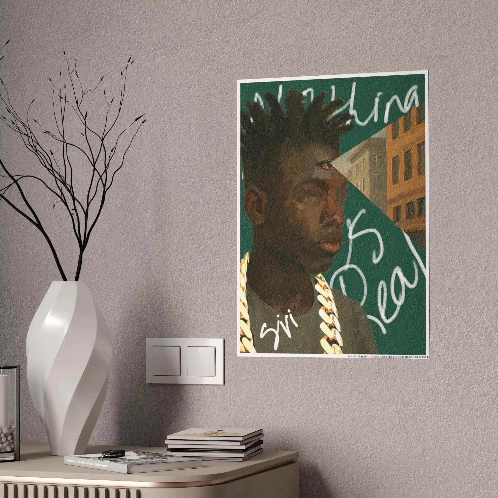 Nothing is Real | Urban Portrait Poster | Gloss Poster, Illustrated Black Man, Street Art Print