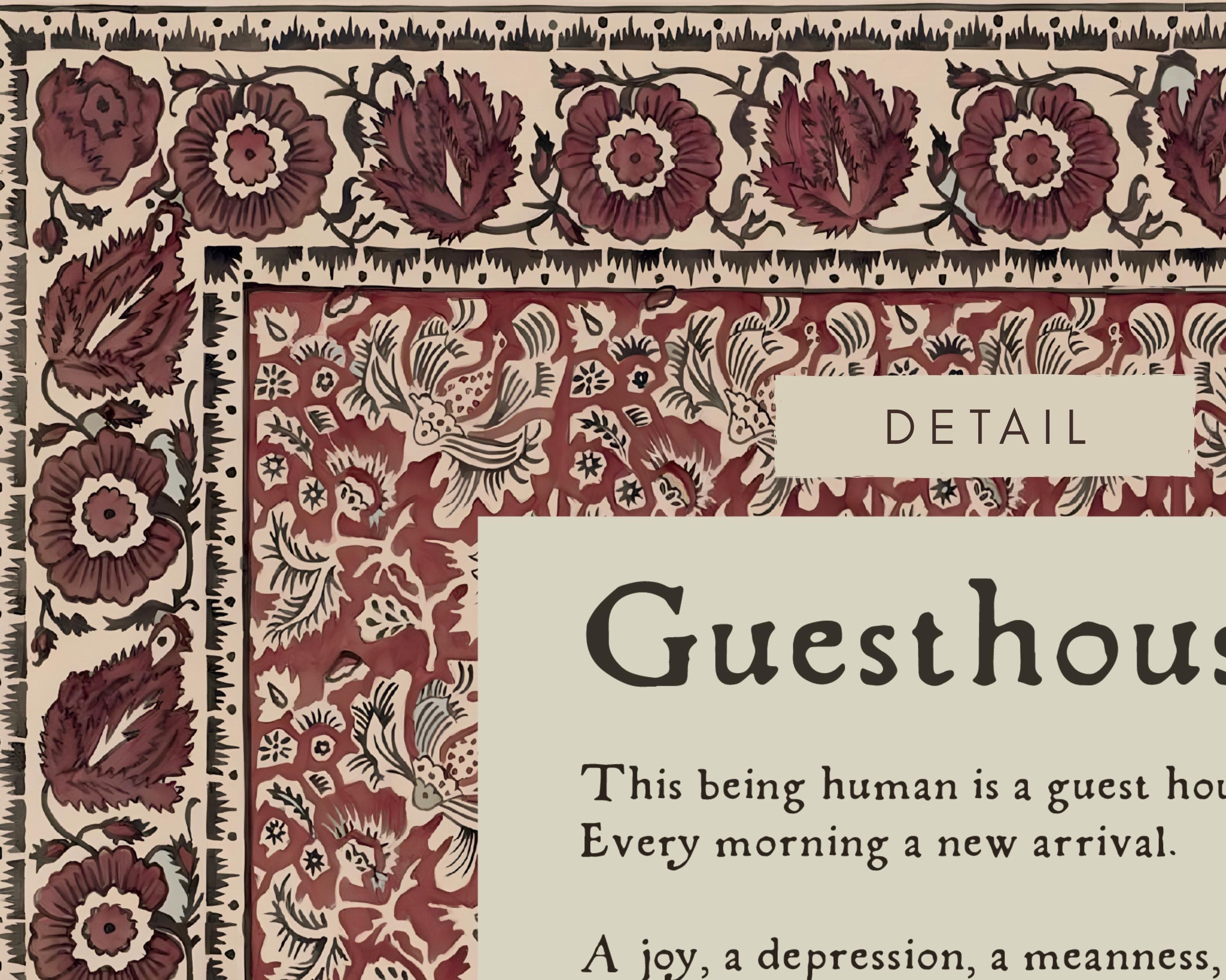 Rumi Poem Print: Guesthouse, Indian Art Decor - image 4