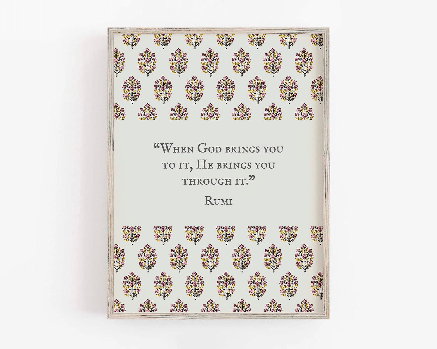 Sanganeeri Flower Pattern Print: Islamic Quote Wall Art - image 4