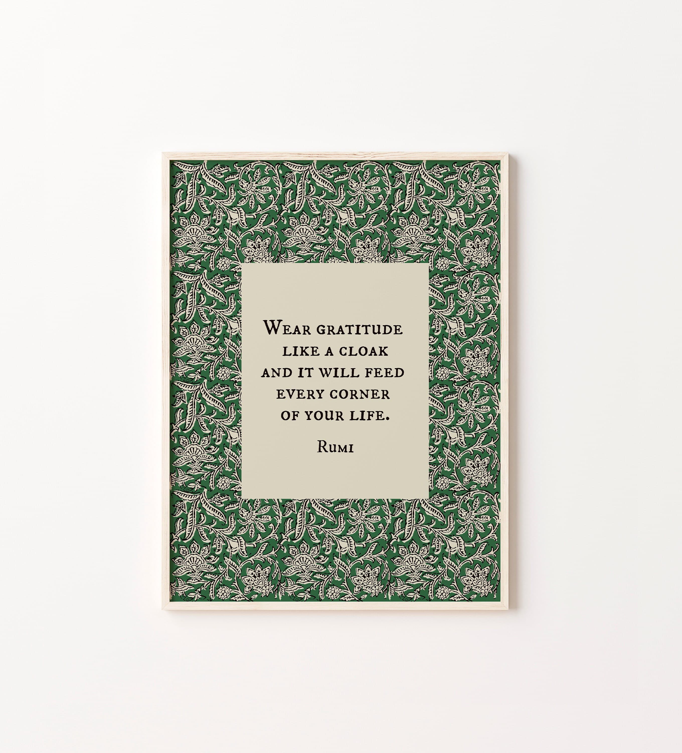 Rumi Quote Print: Boho Floral Gratitude Art - image 5