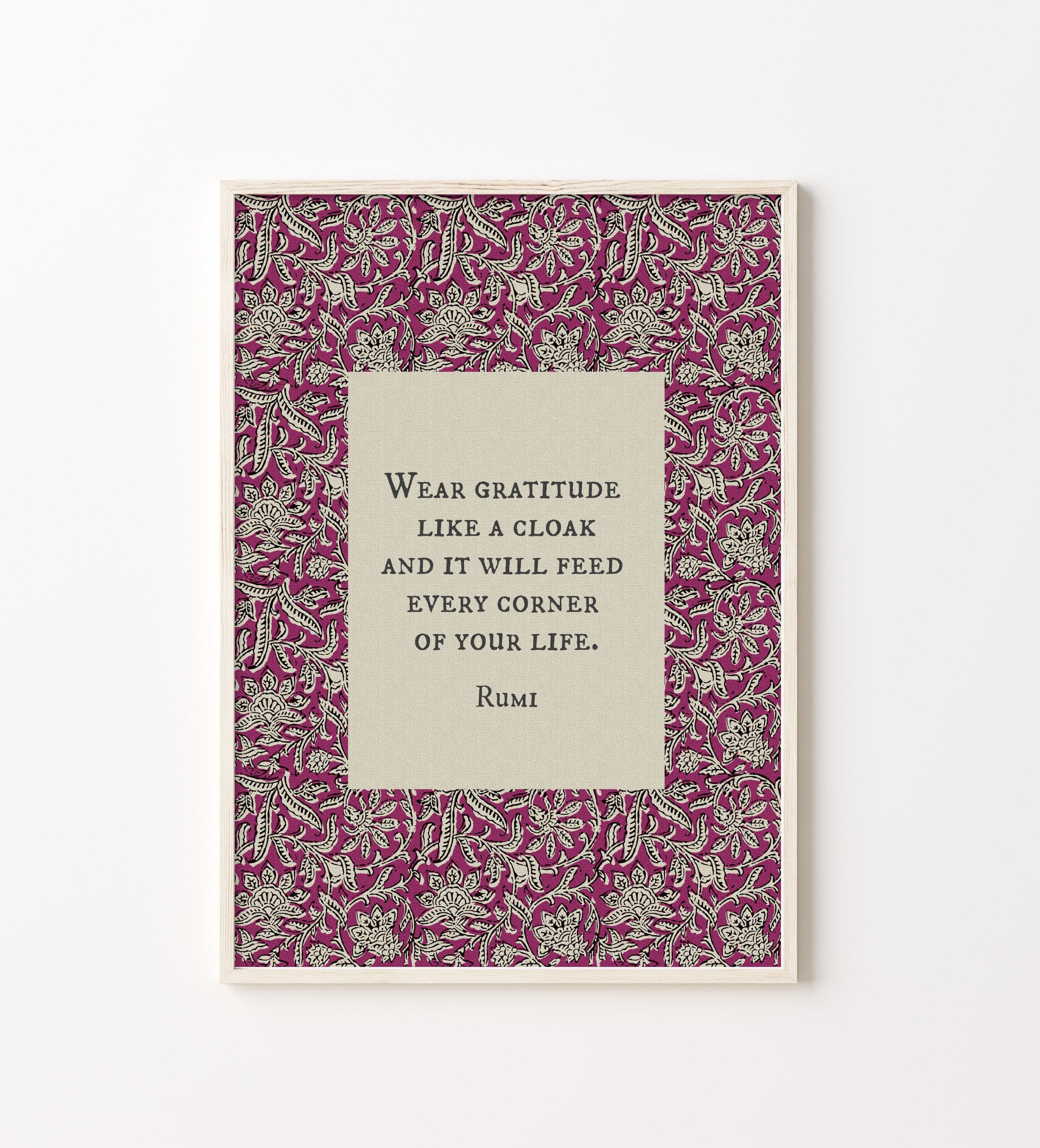Rumi Quote Print: Boho Floral Gratitude Art - image 3
