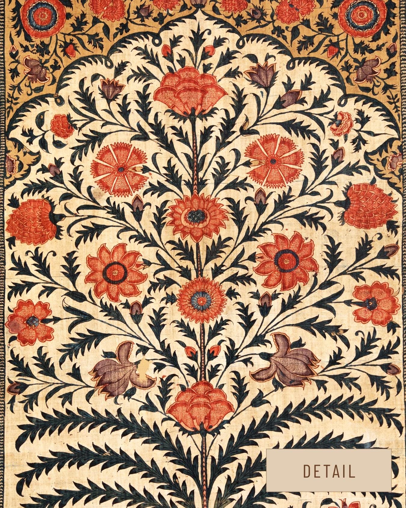 Mughal Floral Art Print: Vintage Indian Textile Wall Decor - image 4