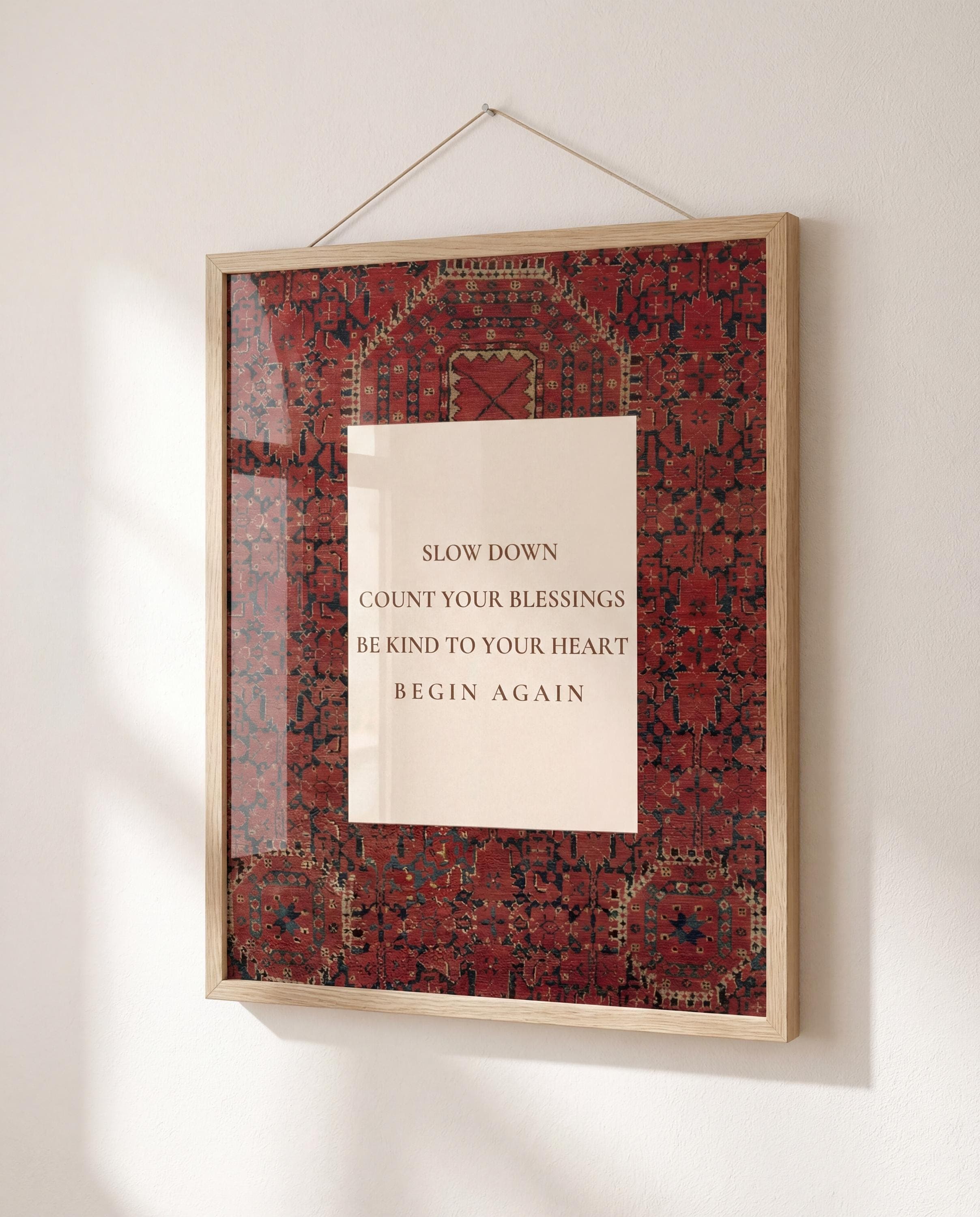 Persian Rug Inspired Quote Print, Custom Text, Motivational Wall Art, Warm Earthy Home Decor