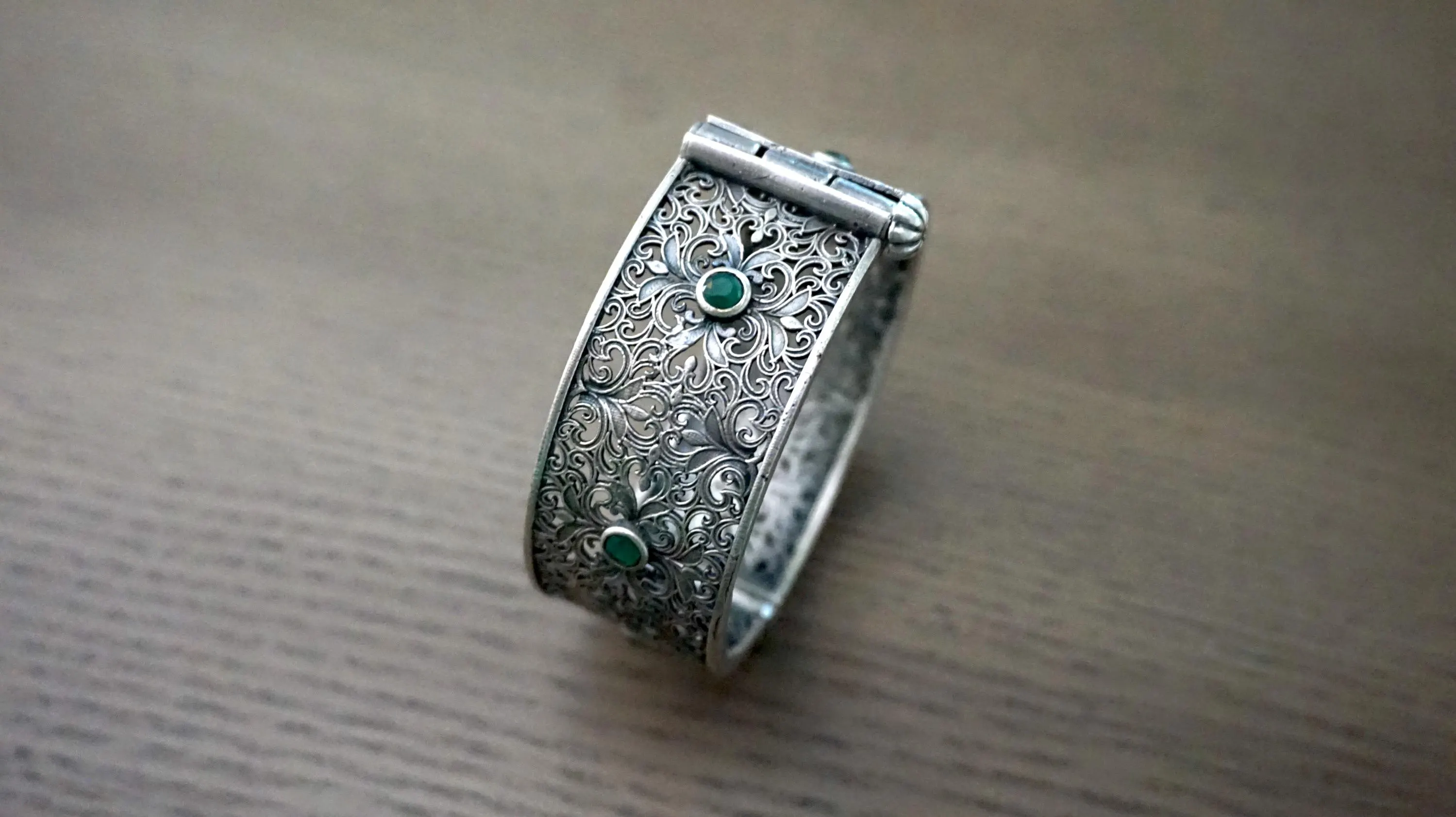 Oxidized Bangles / Openable kada / Silver look alike kada / Oxidized Indian jewelry / German Silver Bangle / Ethnic bangle / Gypsy bangle - image 5