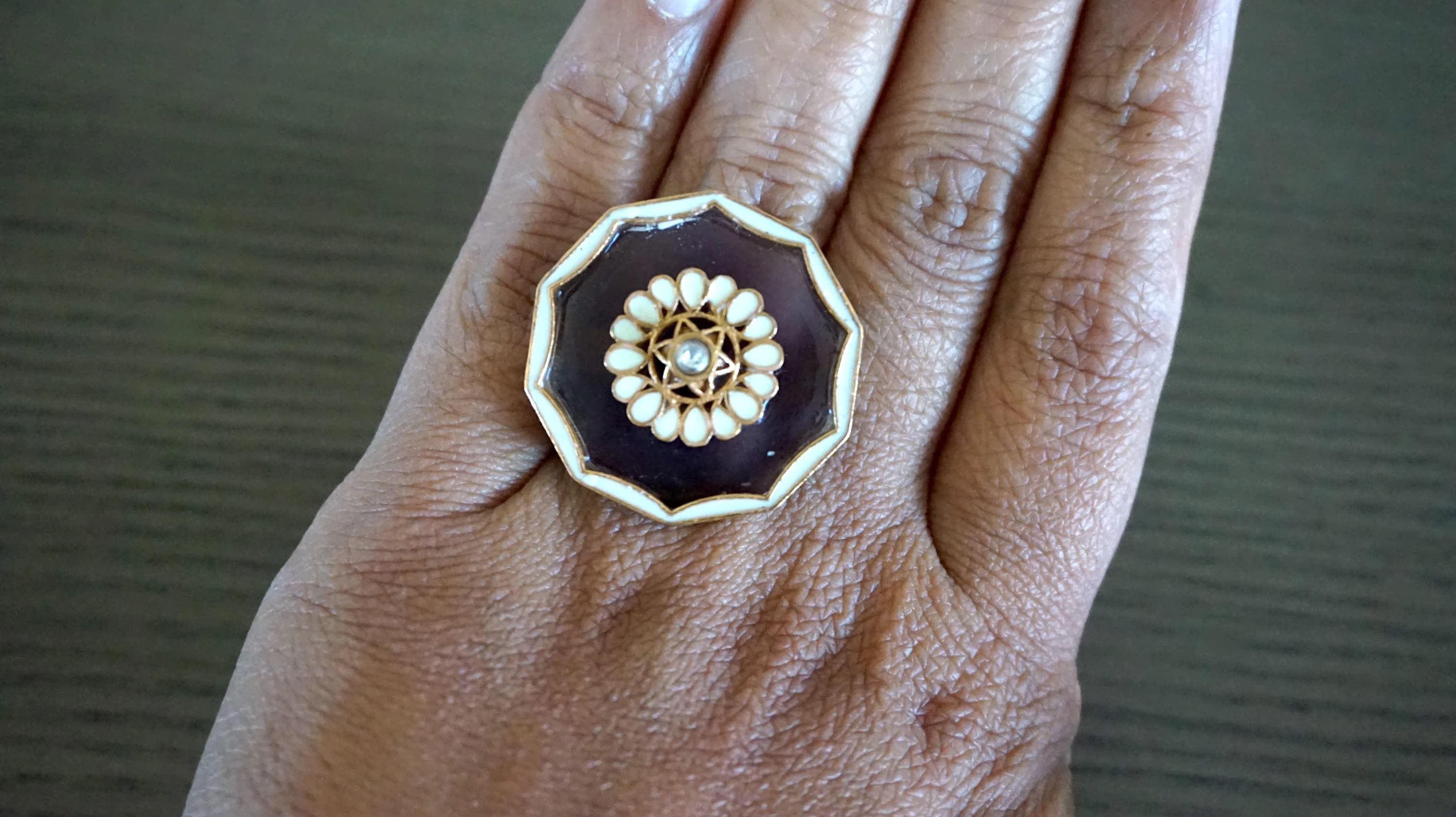 Adjustable Finger ring / Antique finger ring / Multicolor finger ring / Gold plated finger ring / Indian finger ring / Statement finger ring - image 4