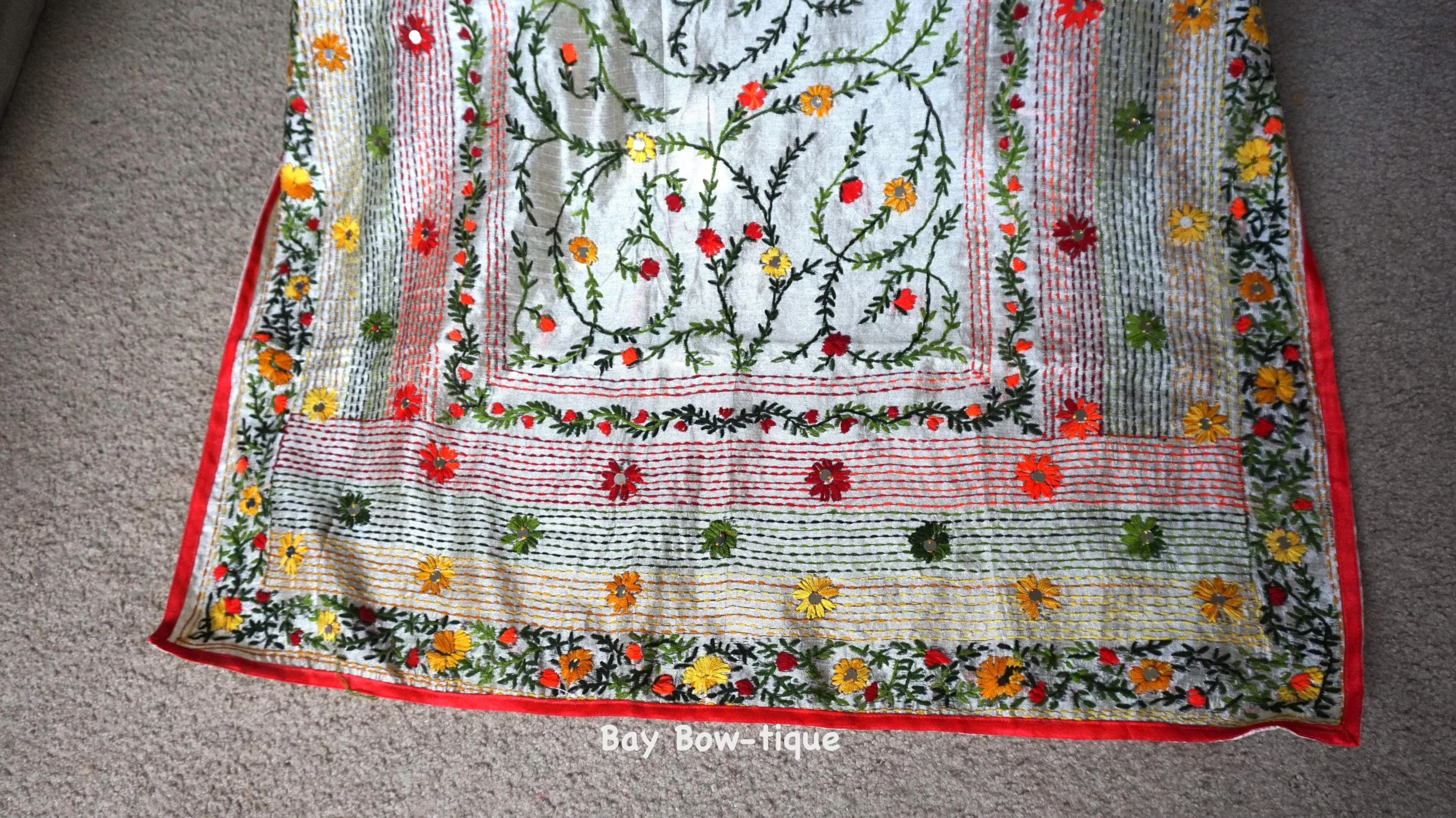 Phulkari dupatta, Chanderi silk dupatta, Fulkari dupatta, Indian dupatta, Multicolor Dupatta, Pakistani dupatta, Hand embroidered dupatta