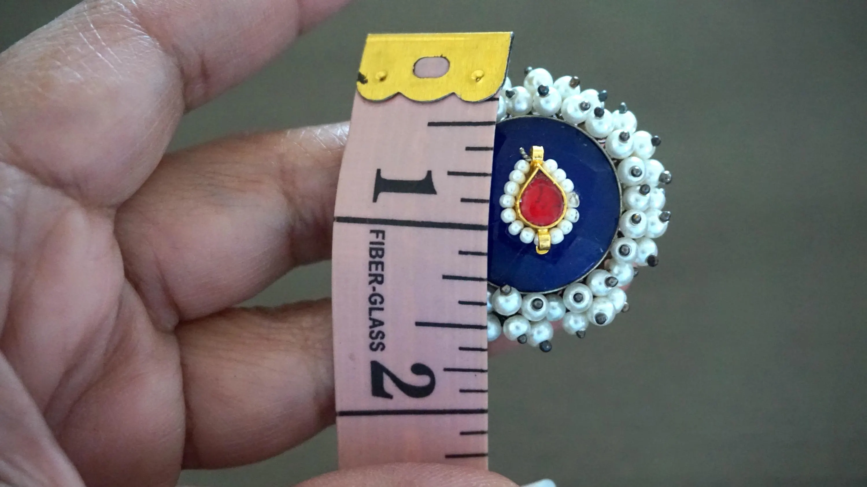 Adjustable finger ring / Indian finger ring / Indian jewelry / Statement ring / Blue finger ring / Clustered Pearl  ring / Pakistani jewelry - image 5