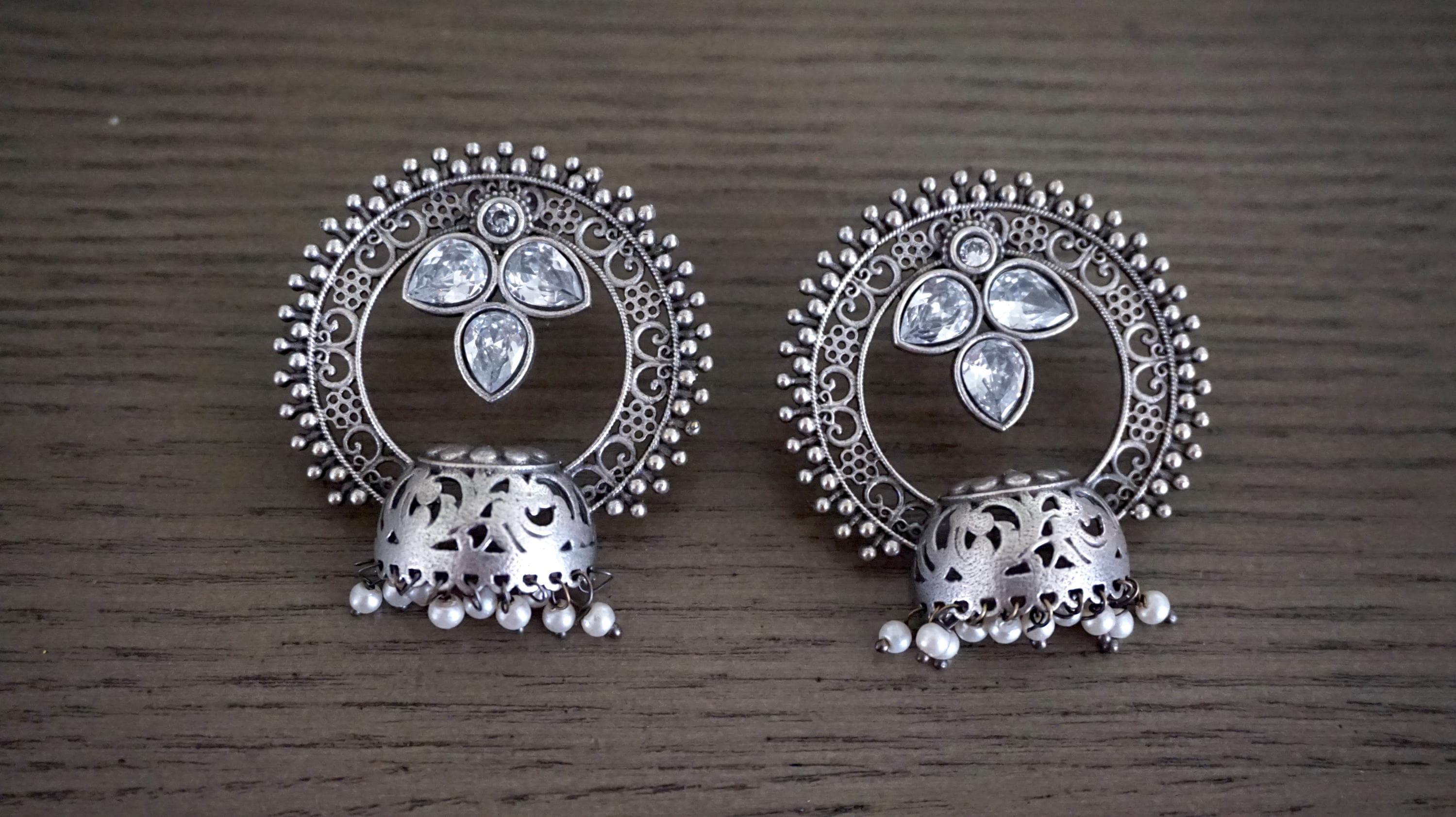 Oxidized earrings stud / Oxidized Indian jewelry / Gift for her / Indian earrings, Pakistani earrings / Oxidized earrings / Oxidized ear top - image 4