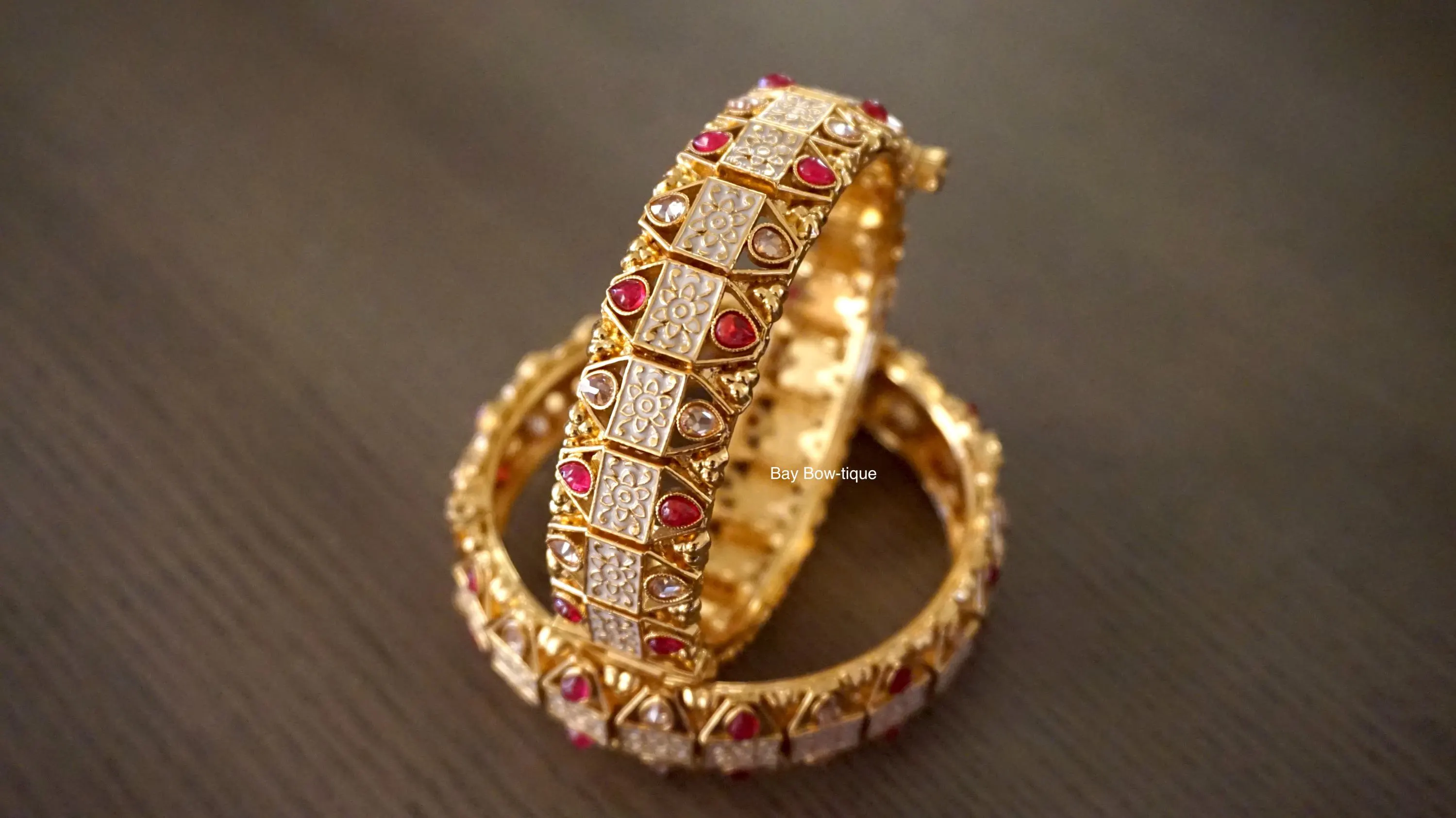 Antique bangles, Gold plated bangles, Openable kada, Meenakari kada, Gift for her, Indian kada, Ruby bangles, Indian jewelry, Pink bangles - image 2