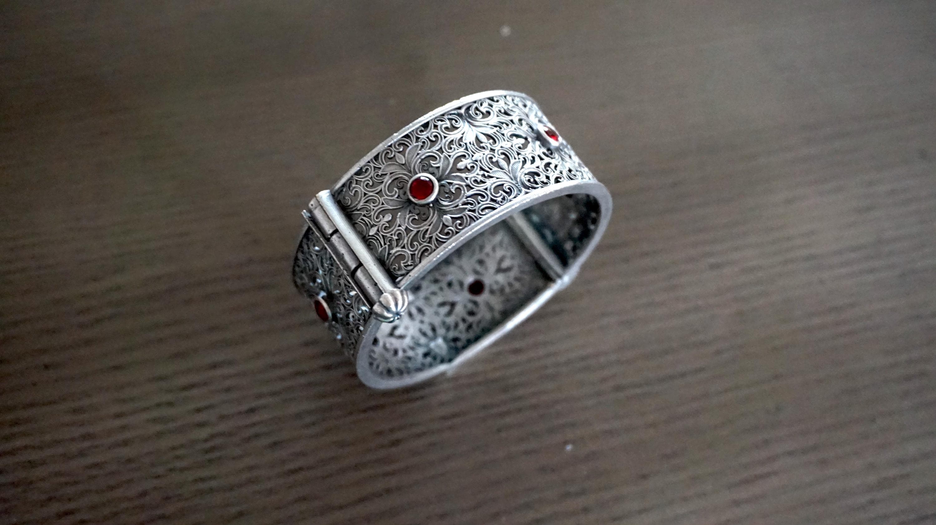 Oxidized Bangles / Openable kada / Silver look alike kada / Oxidized Indian jewelry / German Silver Bangle / Ethnic bangle / Gypsy bangle - image 2