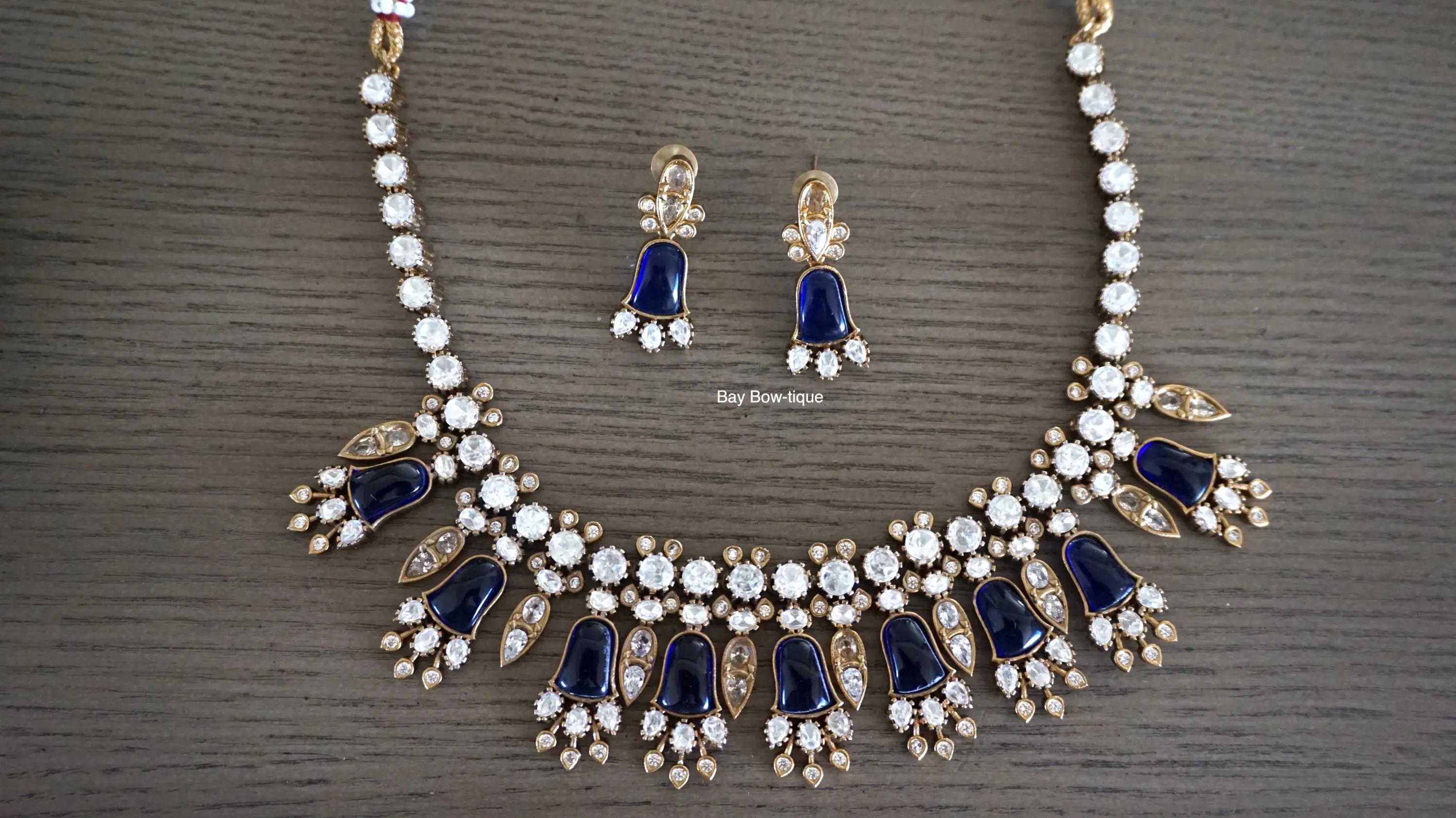 Kundan Necklace, Classic Necklace, Blue necklace, Antique necklace, Indian jewelry, Statement necklace, Elegant jewelry, Navy blue necklace