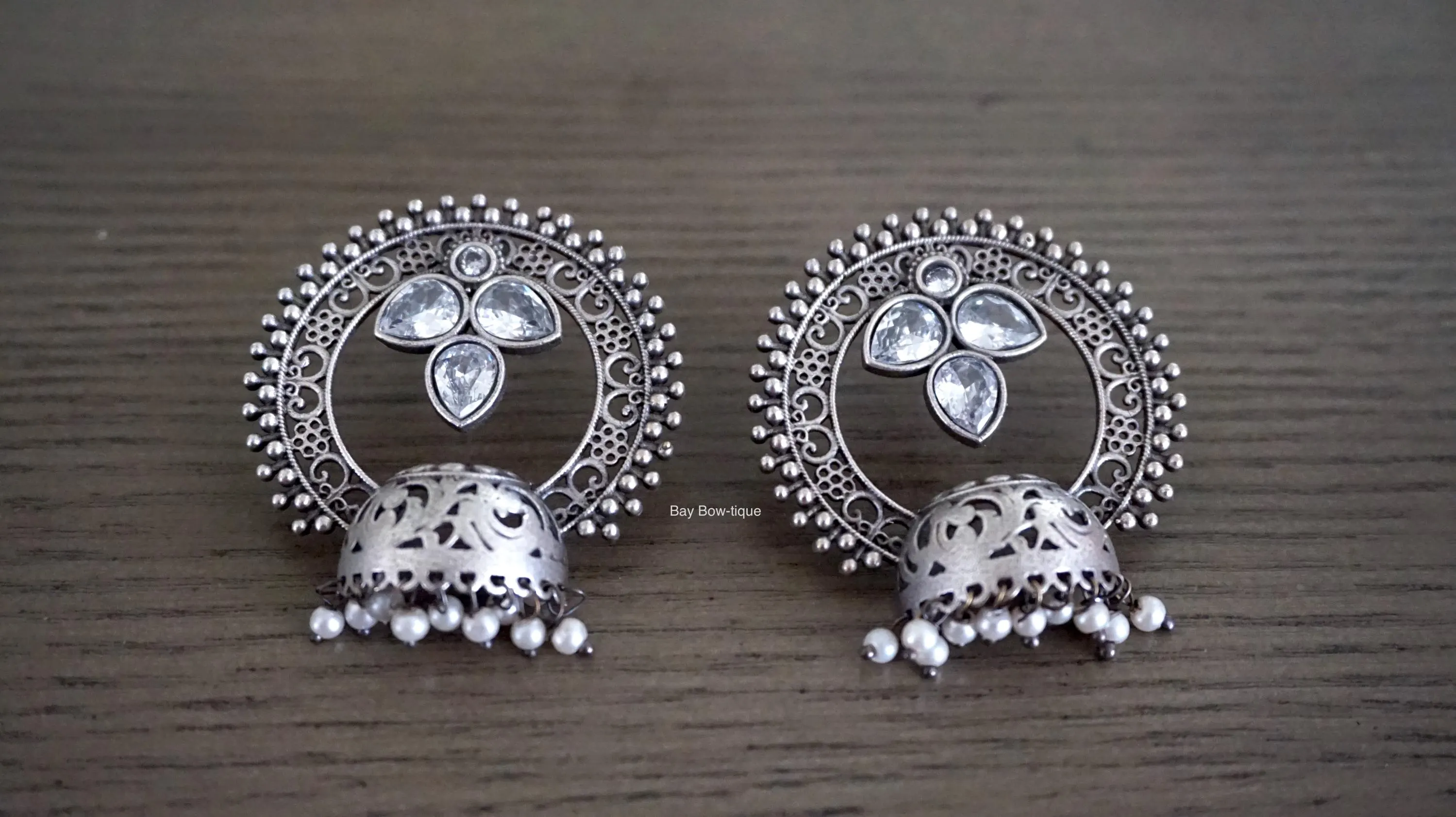 Oxidized earrings stud / Oxidized Indian jewelry / Gift for her / Indian earrings, Pakistani earrings / Oxidized earrings / Oxidized ear top - image 5