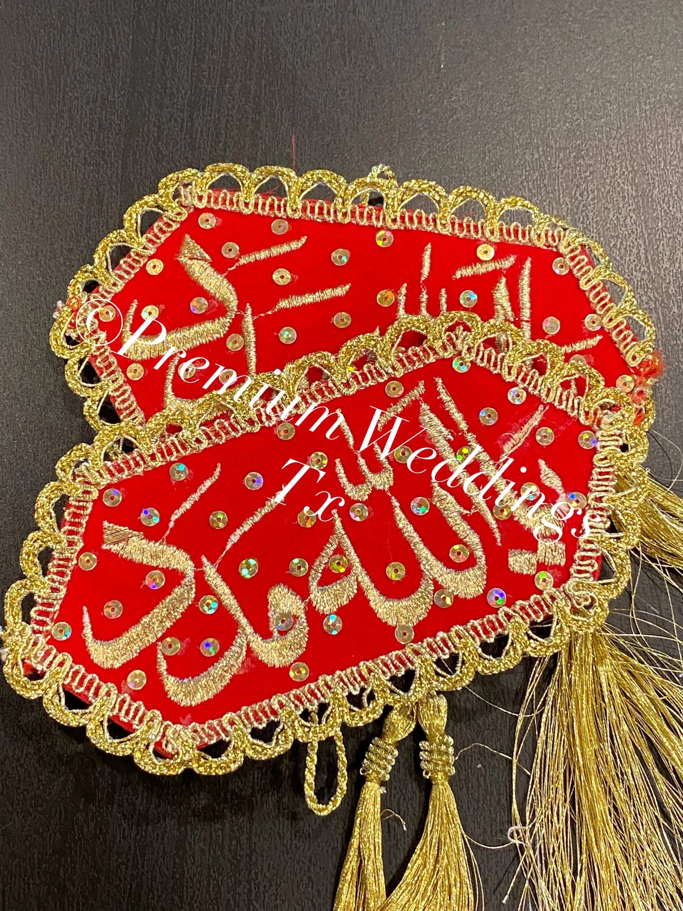 Embroidered Imam Zamin Bands: Ya Allah Madat Muslim Wedding Armbands - Set 2 armbands