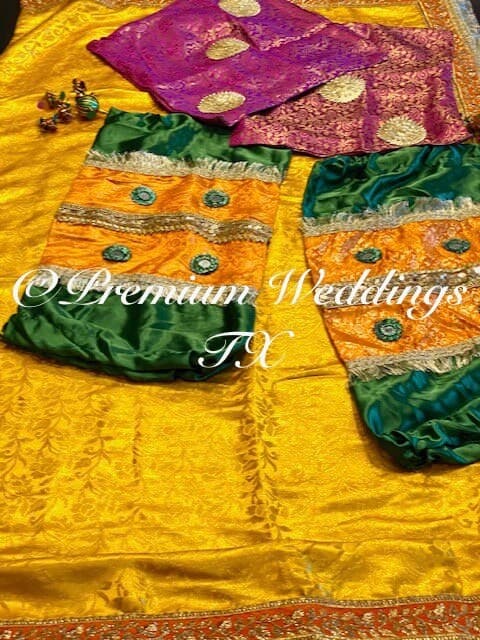 Banarsi Fabric Spreader: Haldi/Mehndi Ceremony Decor