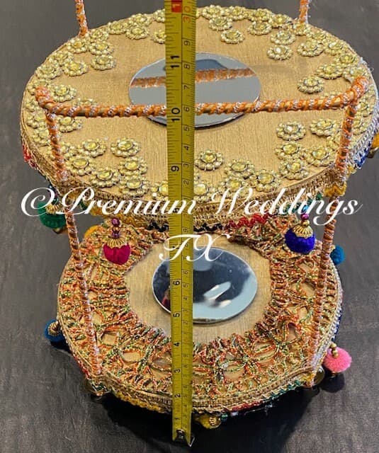Handmade Decorative Cart: Indian Wedding Centerpiece Decor (10x8") - image 4