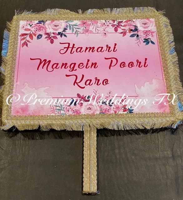 Handmade Desi Wedding Banners: Bride & Groom Family Props - image 4