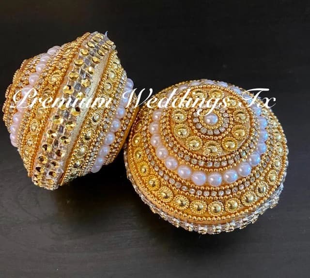 2Ct Handmade Sapatia: Rhinestone & Pearl Wedding Decor