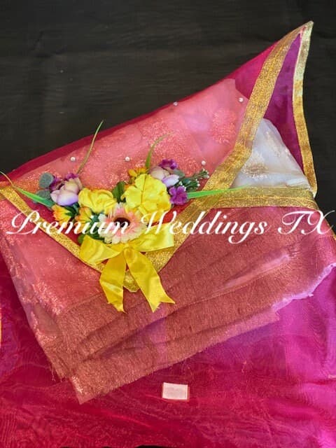 Assorted Designs Organza Saree Bag: Floral Embellished Indian Dress Cover (19x15") - image 3