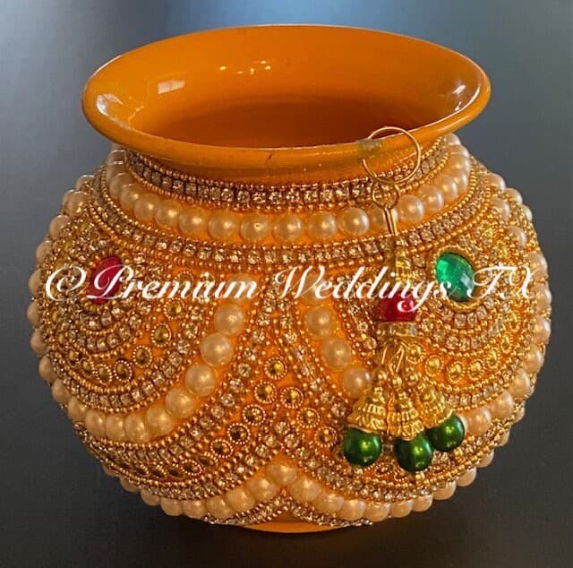 Yellow Kalash: Beaded Indian Wedding Puja Accessory (4"x3") - image 5