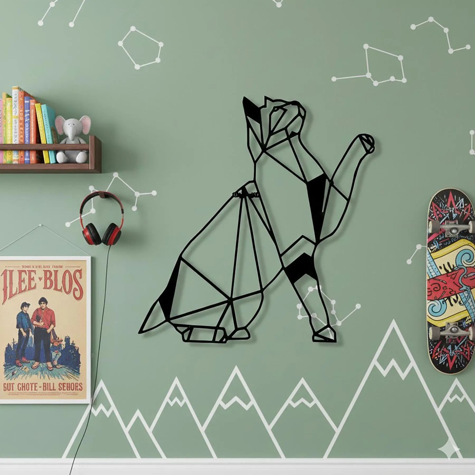 Metal Cat Wall Decor, Kid’s Room Decor, Animal Silhouette,Birthday Gift - image 5