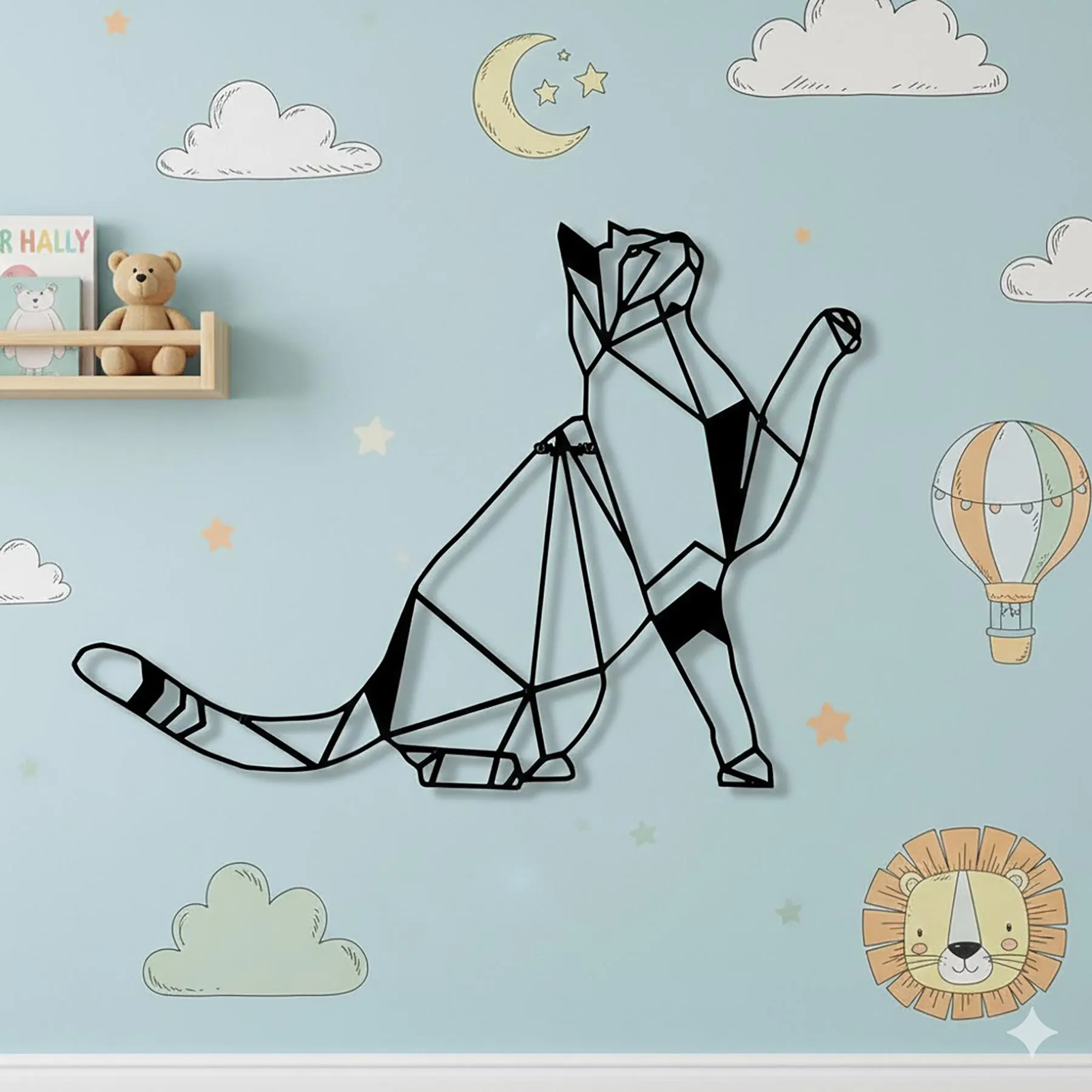 Metal Cat Wall Decor, Kid’s Room Decor, Animal Silhouette,Birthday Gift