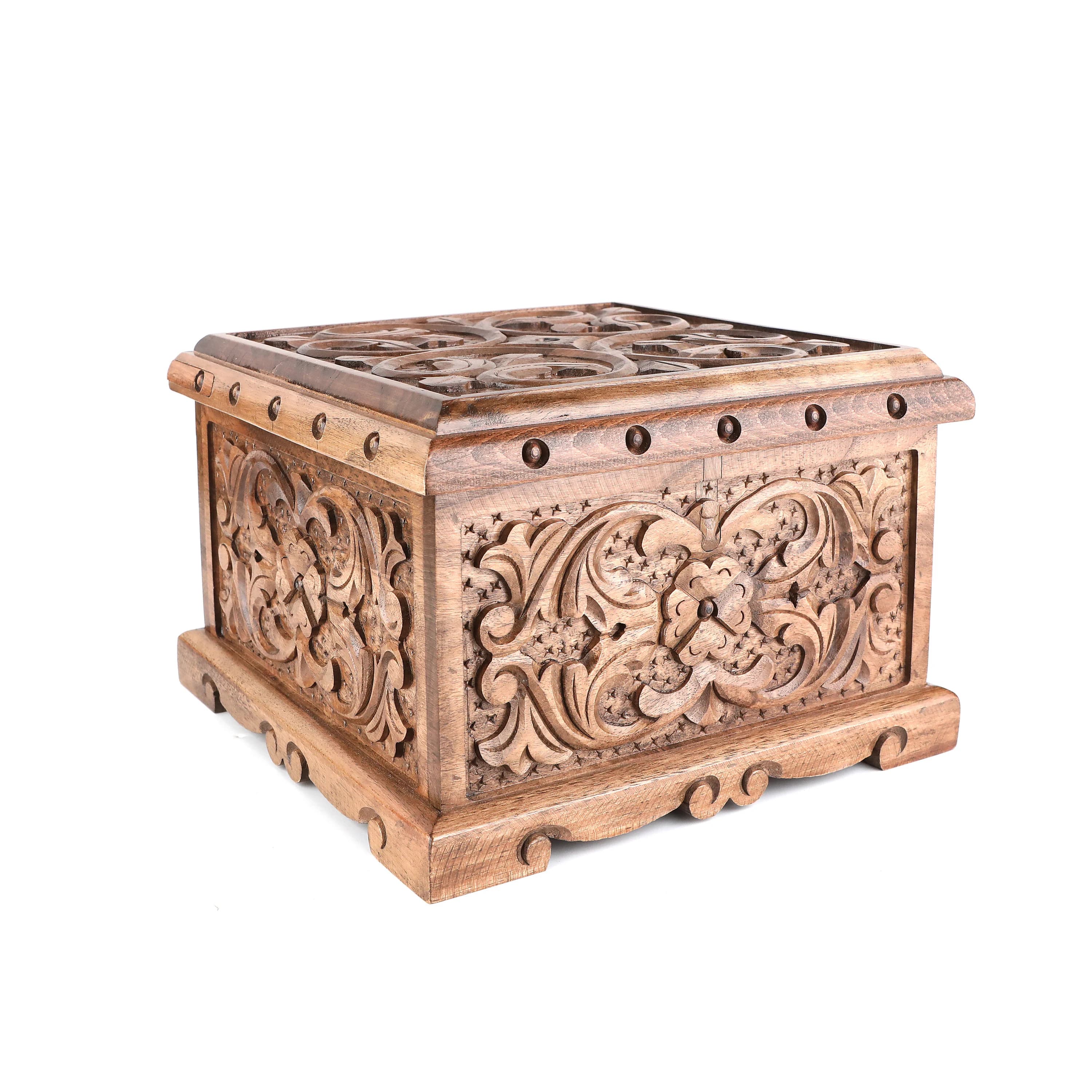 Walnut Puzzle Box with Secret Key: Wooden Jewelry Box - image 5