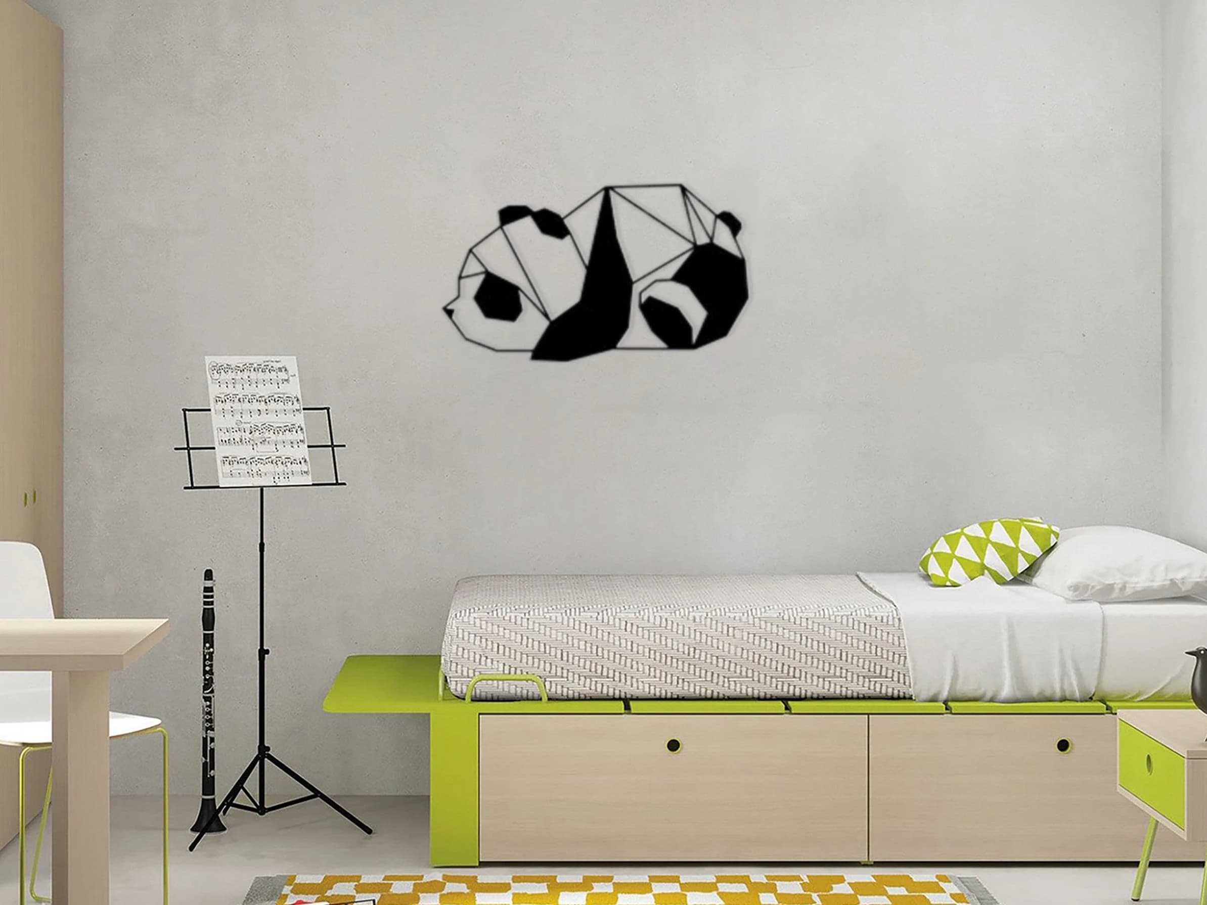 Baby Panda Metal Wall Art, Kids Room Decor (50x28cm) - image 4