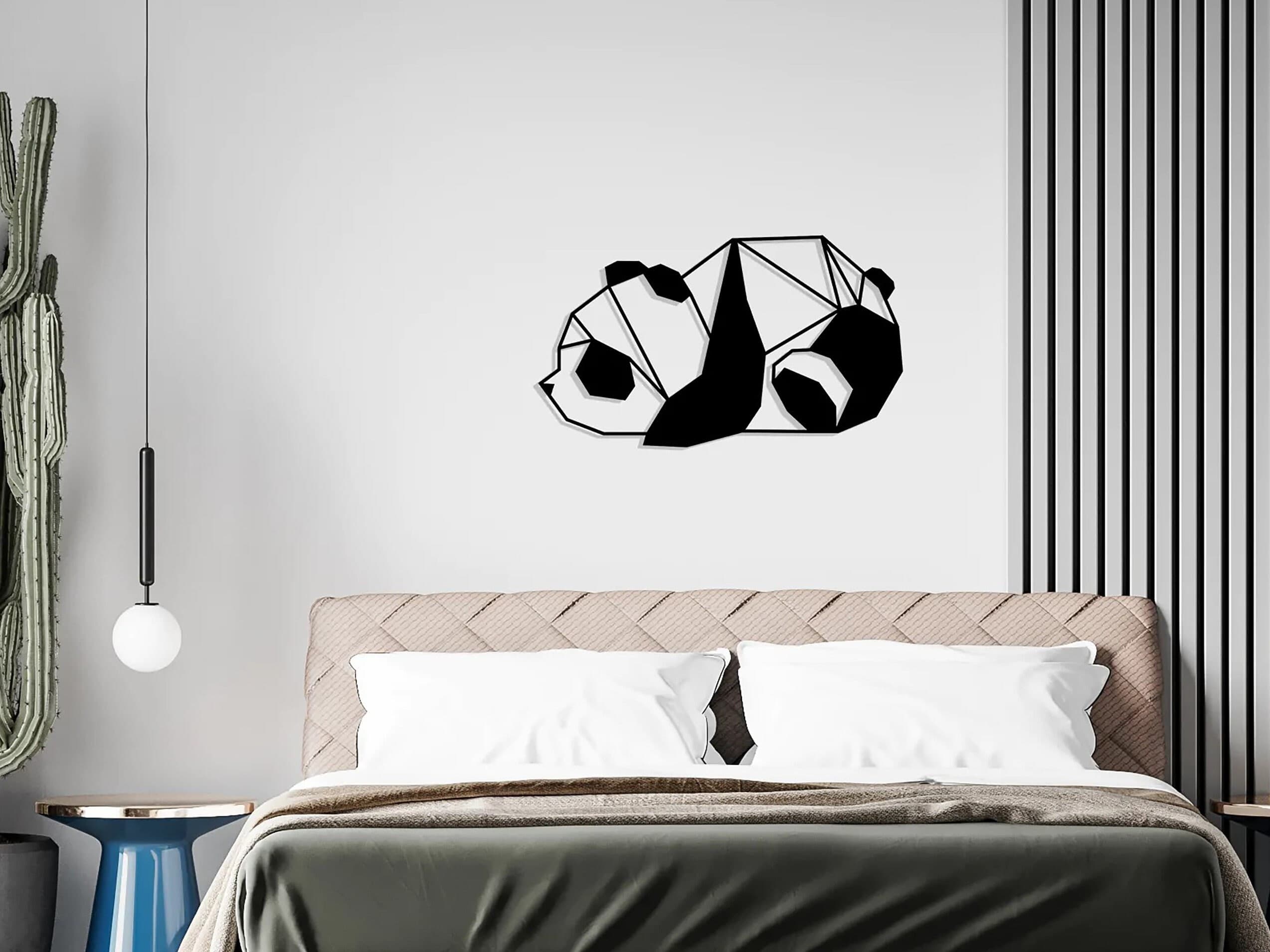 Baby Panda Metal Wall Art, Kids Room Decor (50x28cm) - image 5