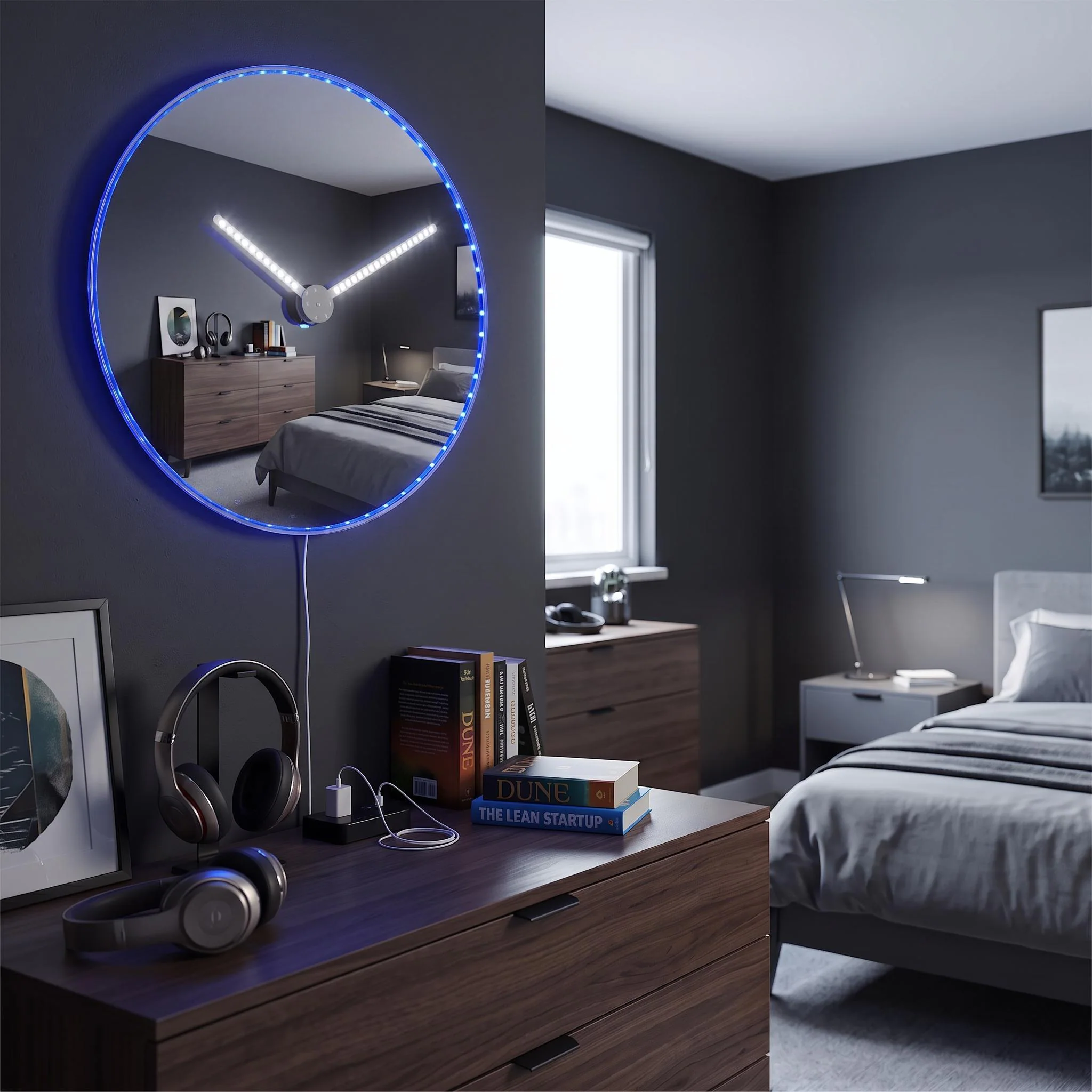 GlowHands Smart LED Wall Clock, Continuous Illuminated Hands, RGB App Control, Modern Aesthetic Room Decor, Cool Tech Gift - image 2