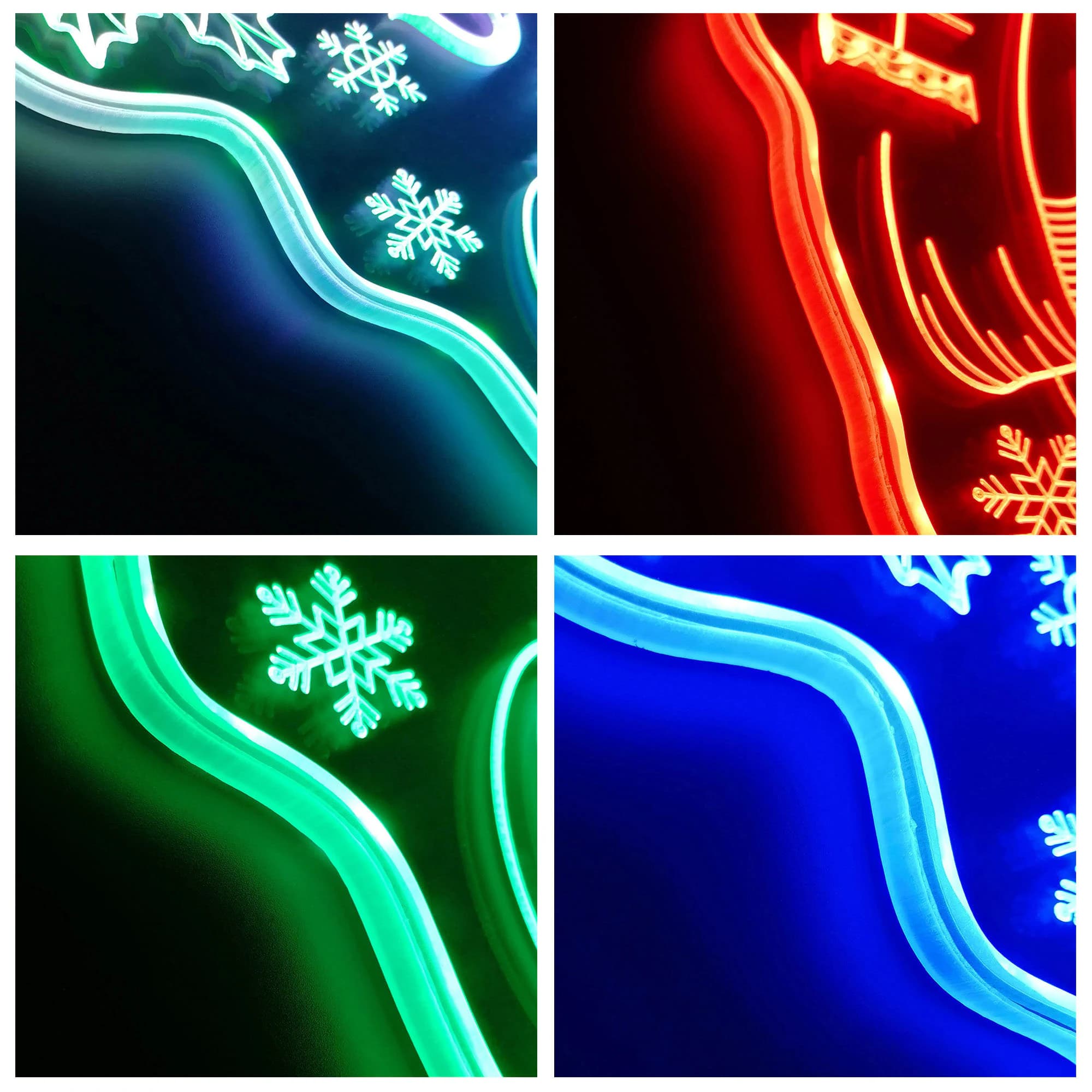 Holly Jolly Christmas RGB Dynamic Glam LED Sign - Cut-to-Edge Shape - Smart 3D Wall Decoration Multicolor Dynamic Lighting st06-fnd-i0066-c - image 4