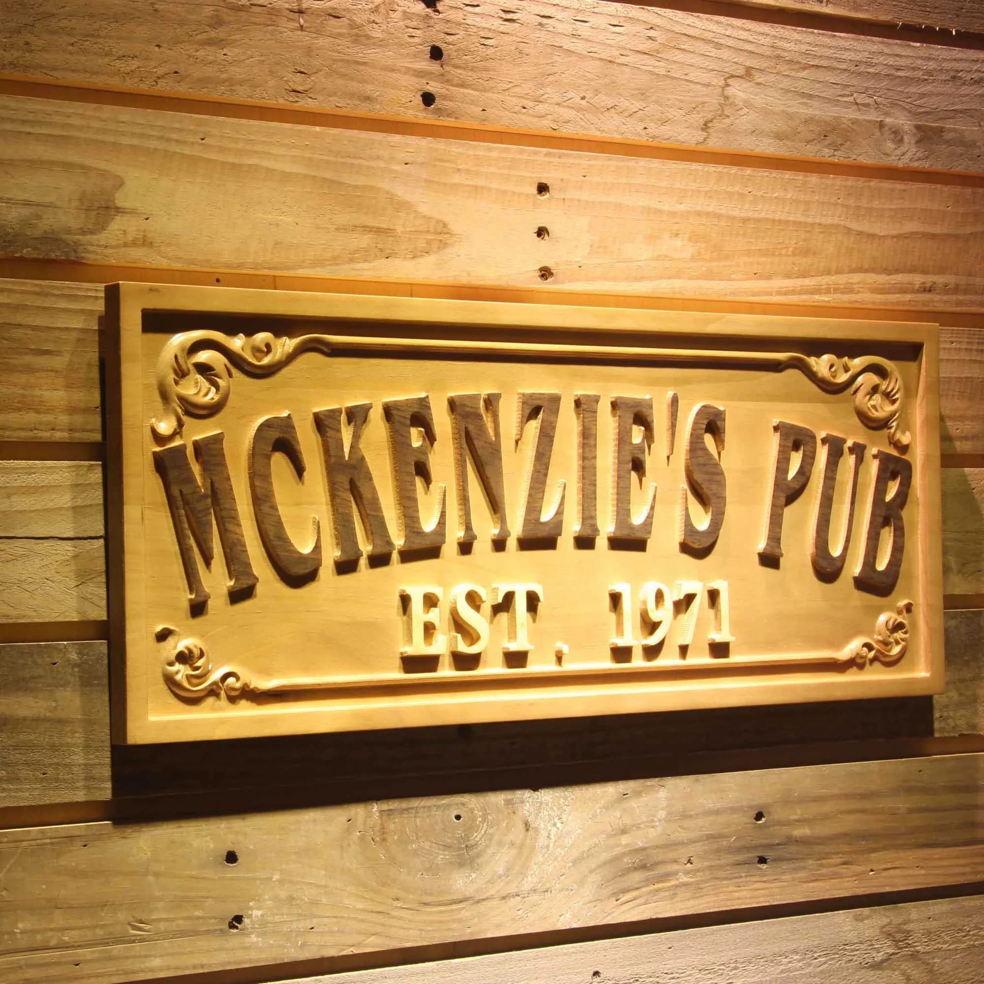 wpa0353 Name Personalized PUB Bar Decoration Home Bar Gifts Wood Engraved Wooden Sign - image 4