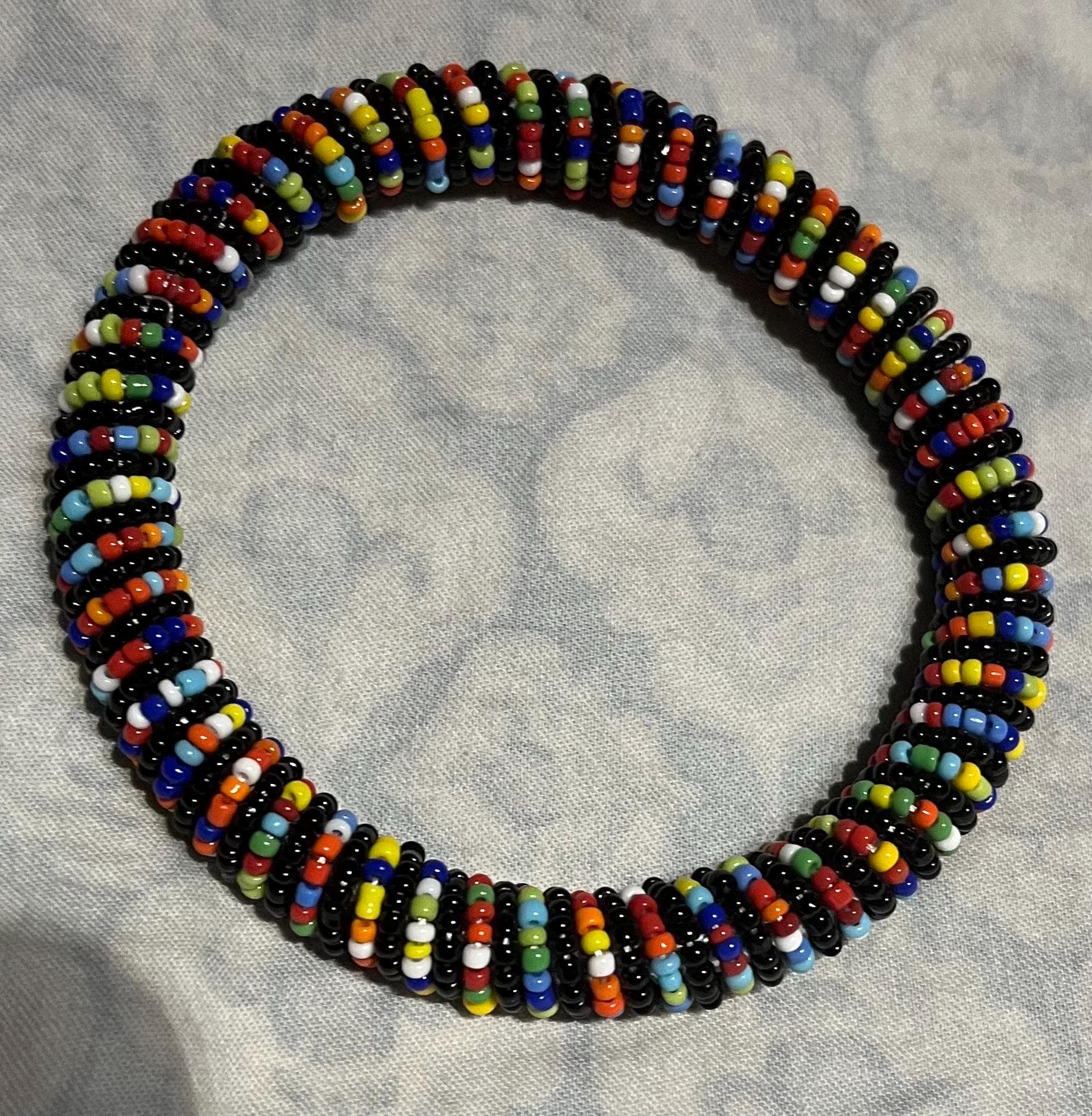 Handmade Multicolor Beaded Bracelet – Stretch Seed Bead Jewelry, Boho Stackable Bracelet, Unisex Gift