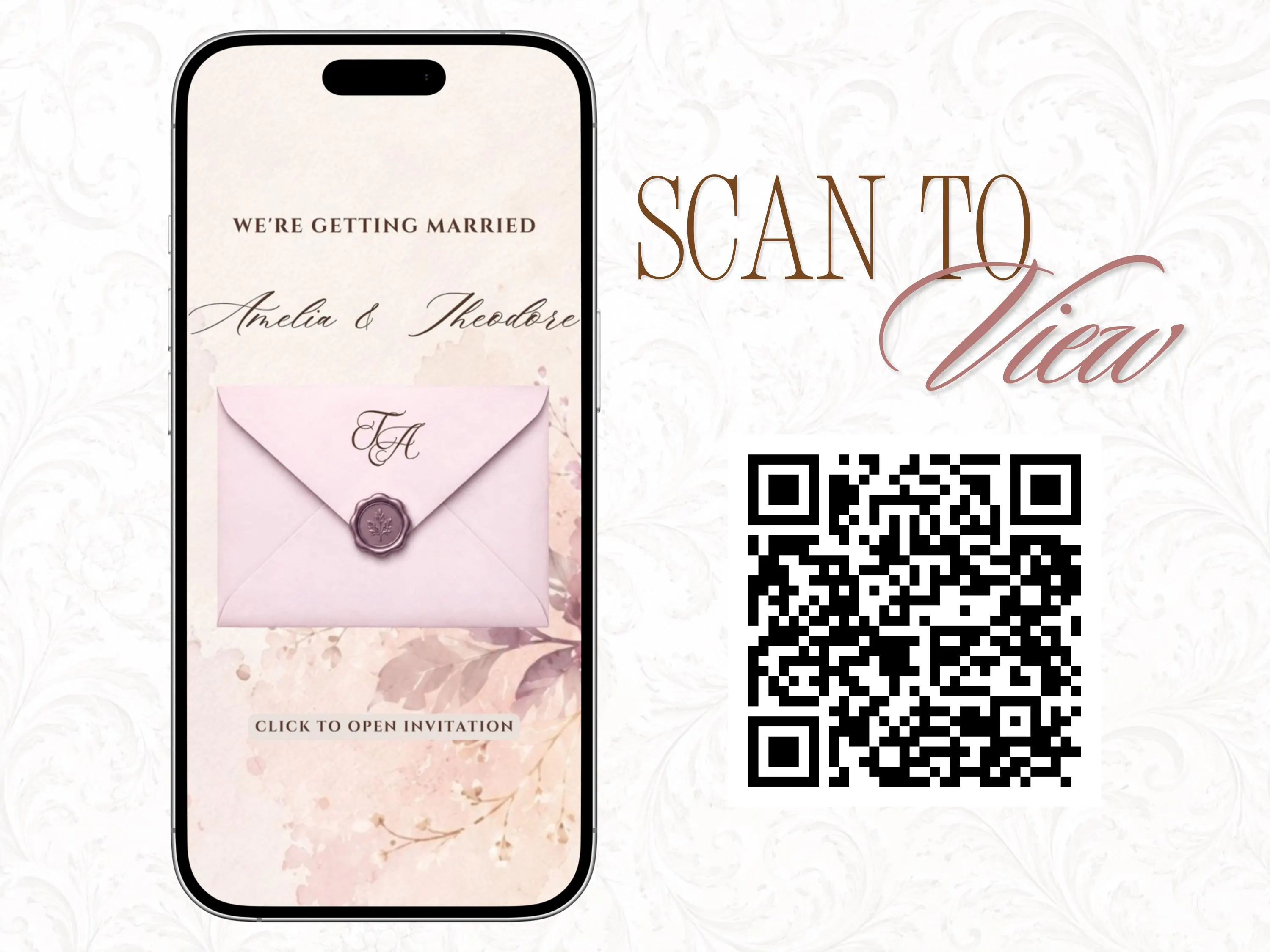 Wedding Website Template Canva, Digital Wedding Invitation, Animated Envelope Invite, Halal Nasheed, RSVP Google Form, Boho Floral Pink - image 3
