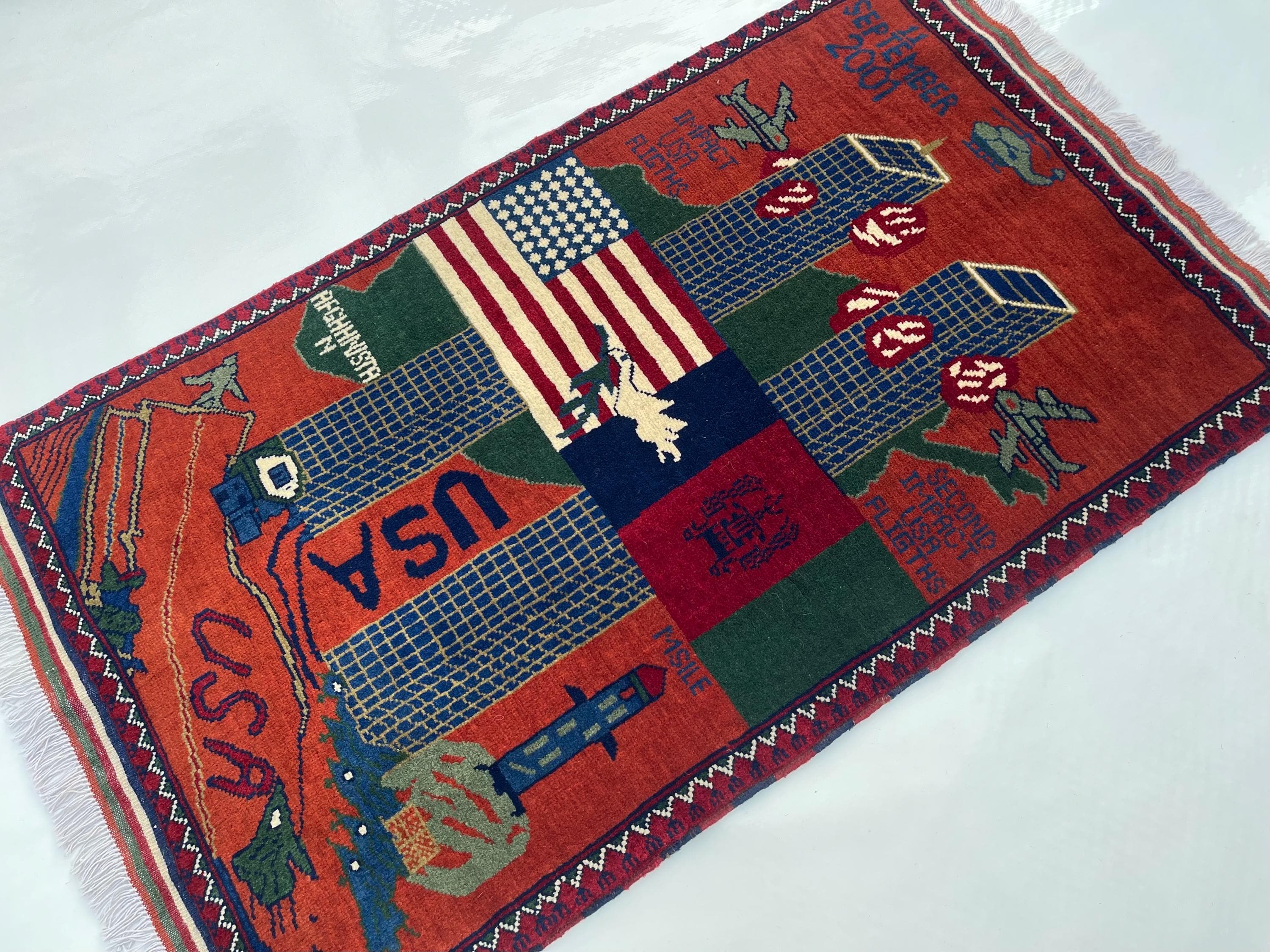 134x79 cm Handmade Afghan war rug Beautifully made wool rug Nomadic Rug Oriental War Rug large rug 9//11 handicrafts #258 - image 5