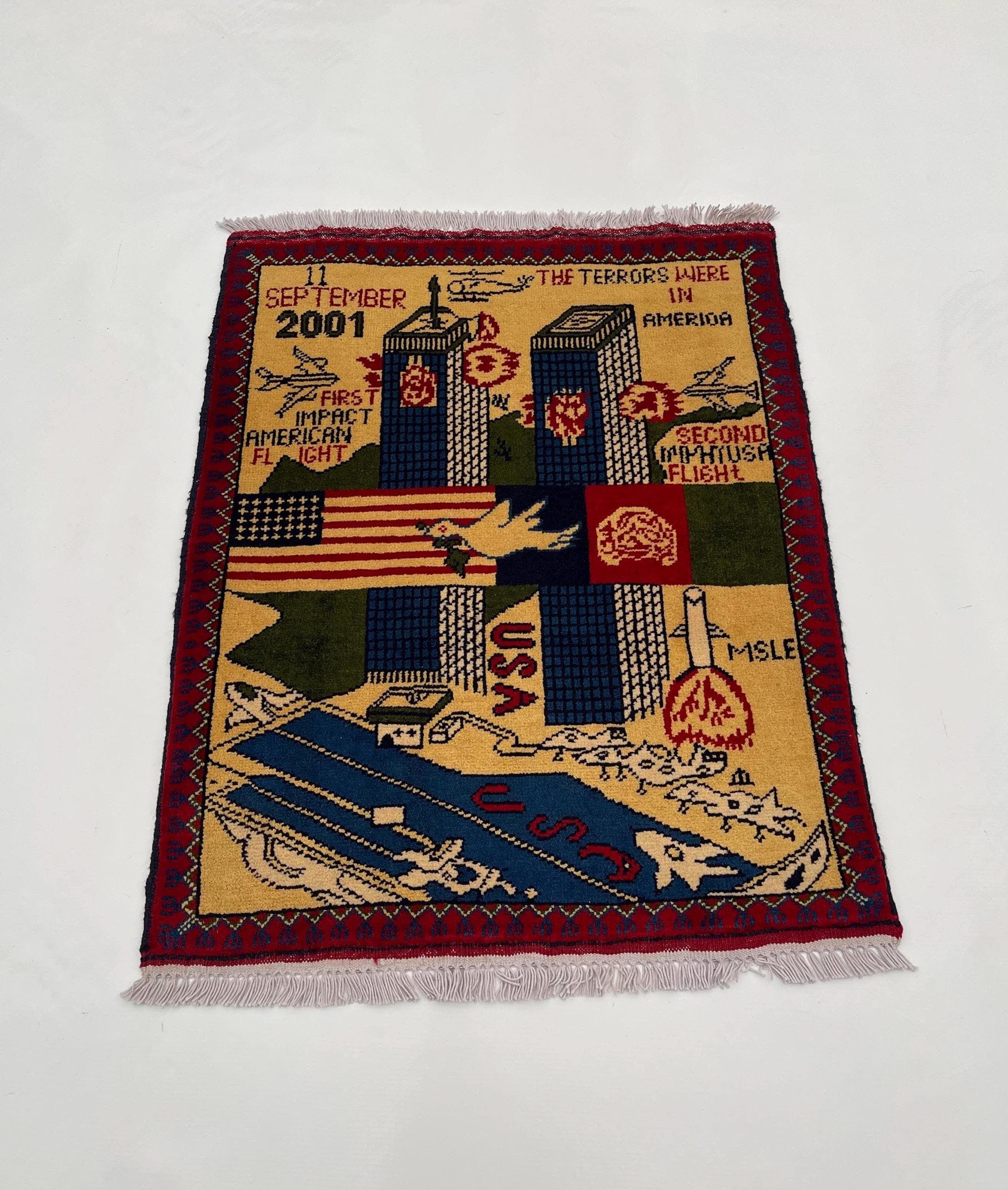 80x65 cm Handmade Afghan war rug wool rug war rug oriental wool rug mini war rug handicrafts opiume #706