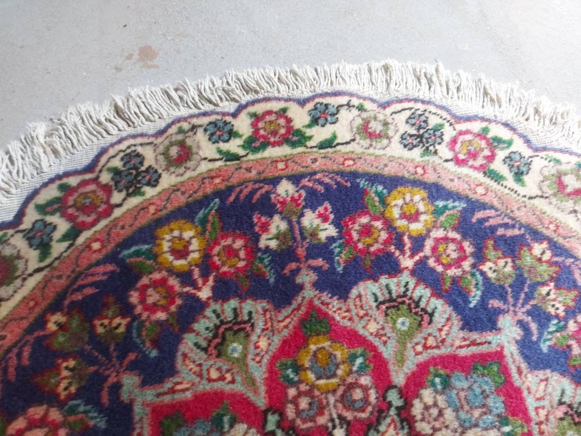 3' ft Classic Round Handmade wool rug oriental rug small rug decorative rug vintage best quality rug - image 4