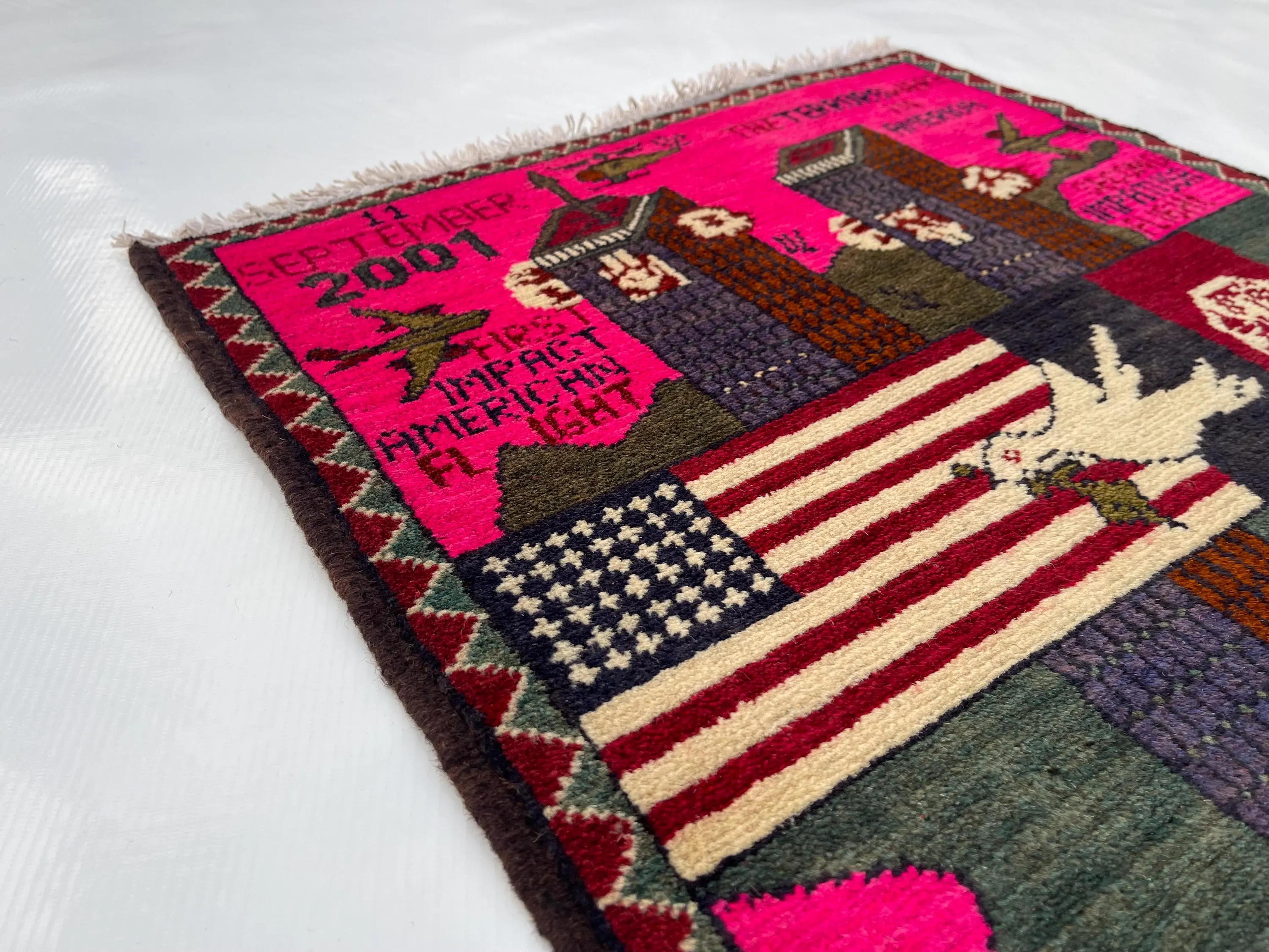 75x59 cm Ethnic Handmade Afghan war rug Beautifully made wool rug Nomadic Rug Oriental War Rug mini rug 9//11 handicrafts #264 - image 5